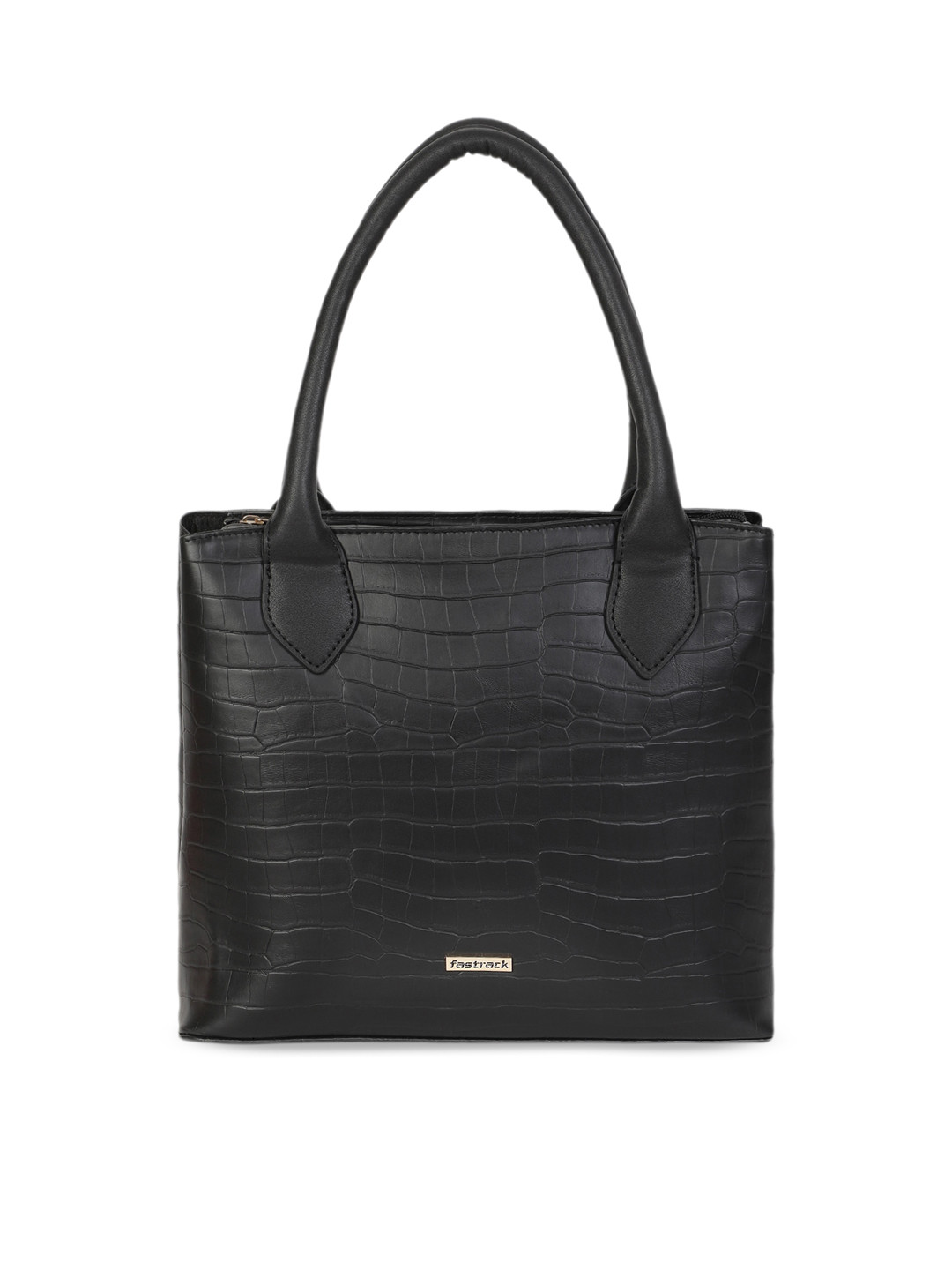 

Fastrack Black Textured PU Oversized Structured Shoulder Bag