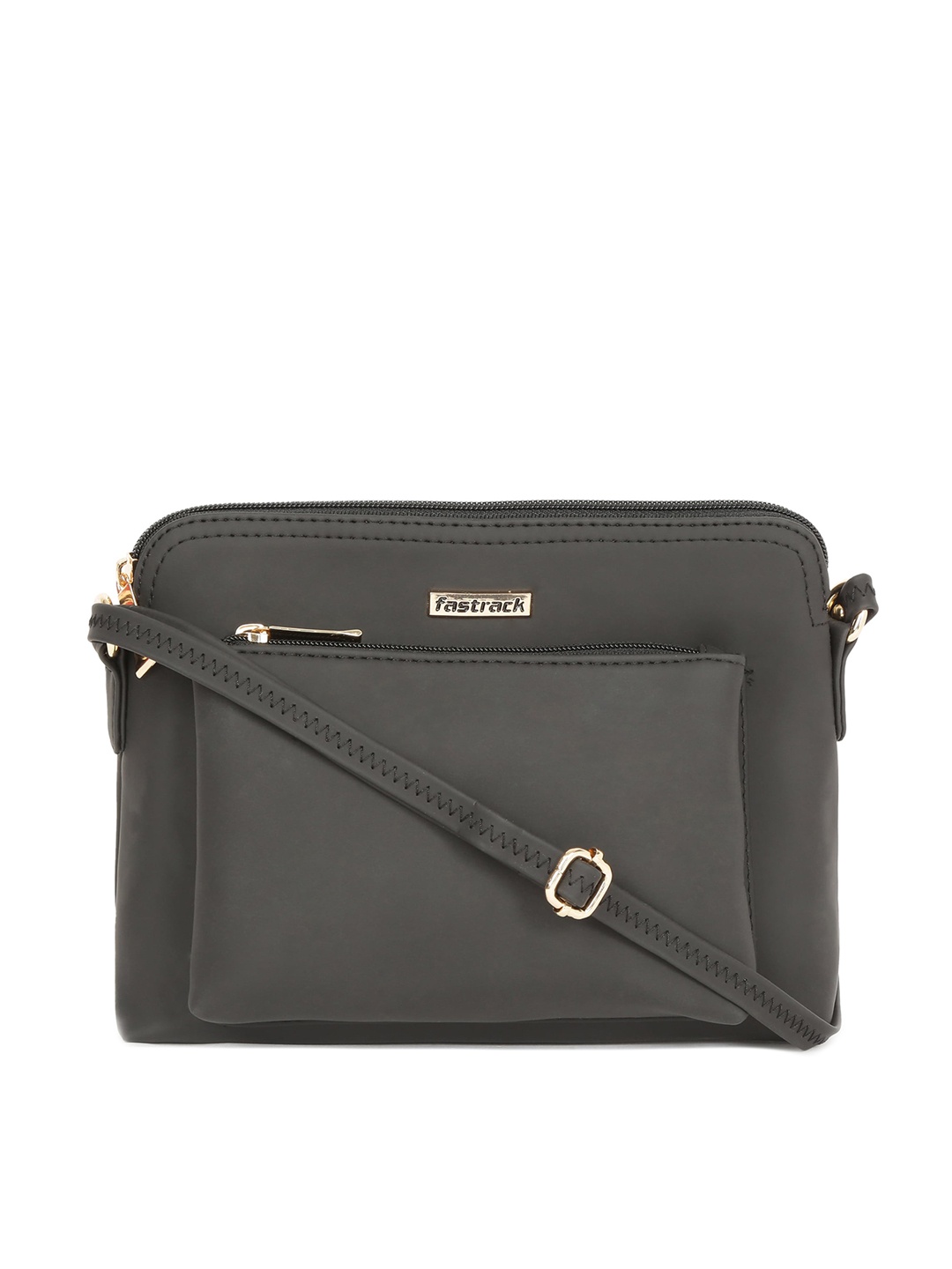 

Fastrack PU Structured Sling Bag, Black