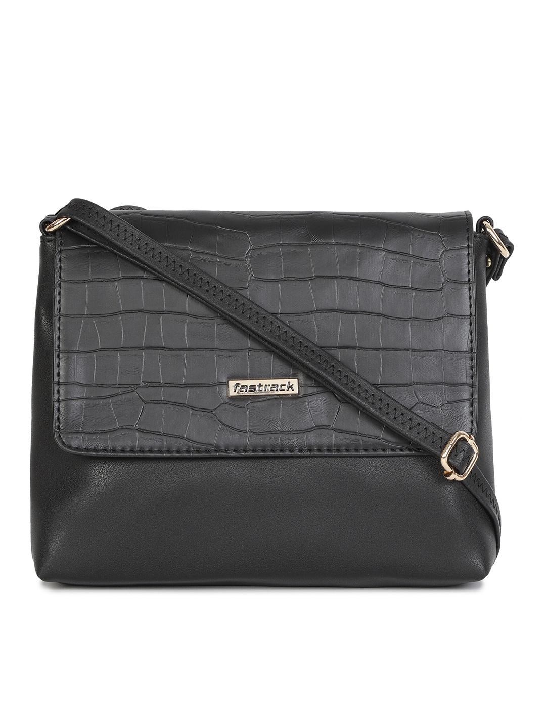 

Fastrack Textured PU Shopper Shoulder Bag, Black