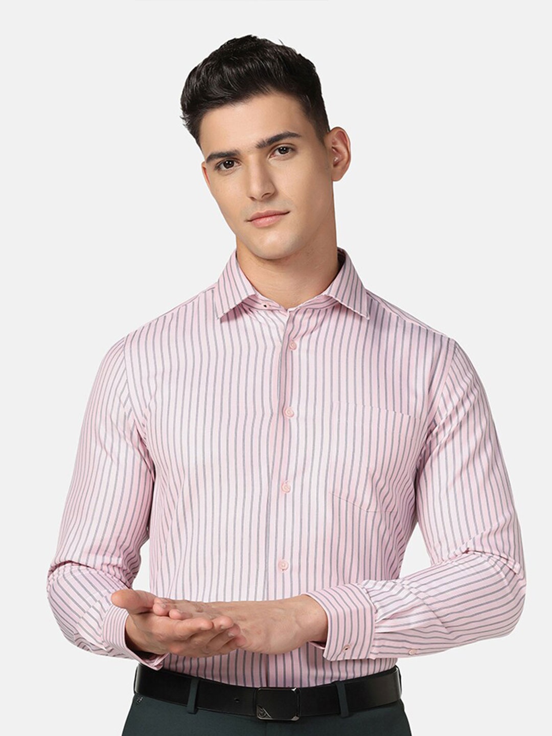 

Blackberrys Slim Fit Striped Formal Shirt, Pink