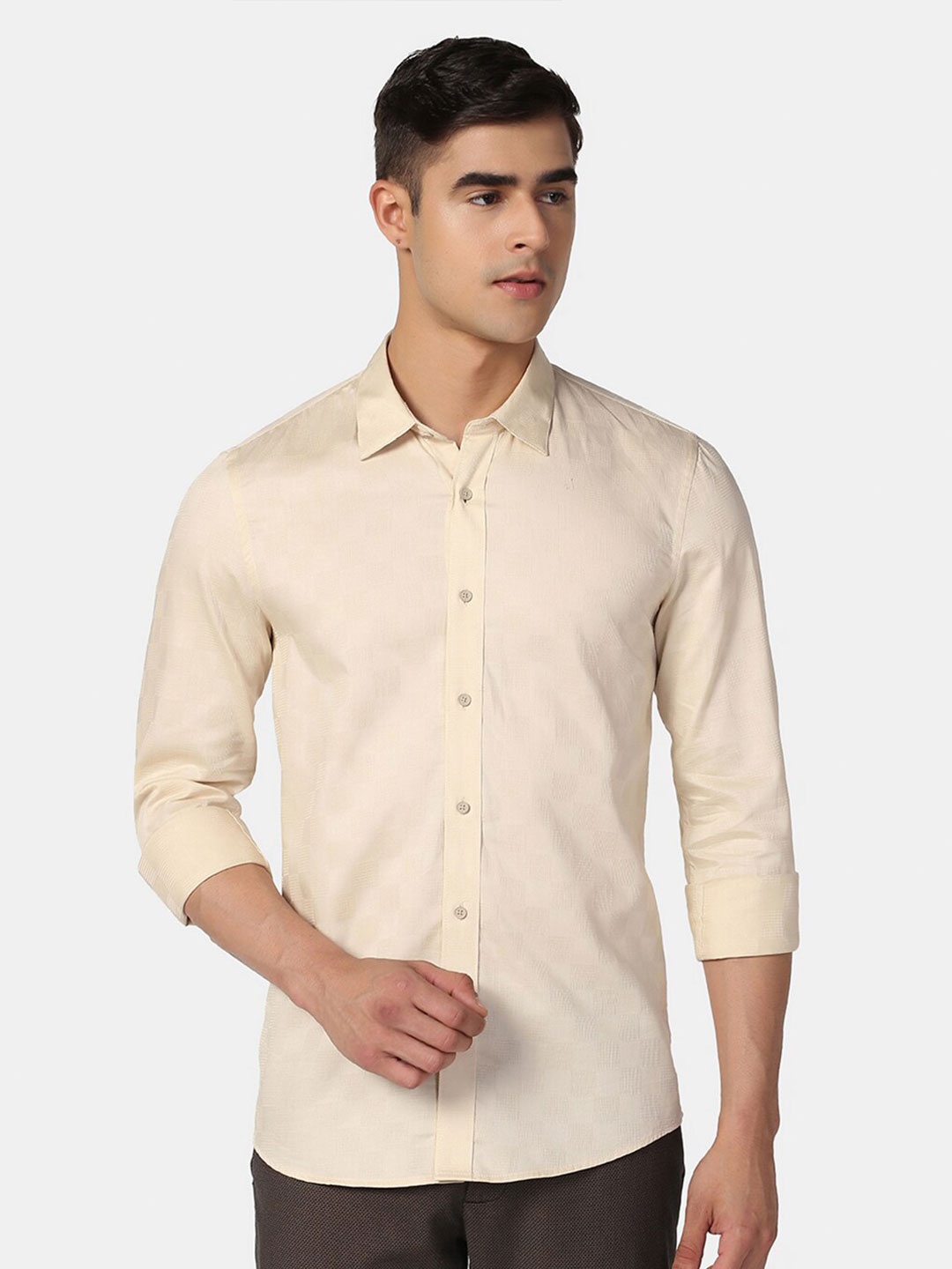 

Blackberrys Slim Fit Pure Cotton Casual Shirt, Beige