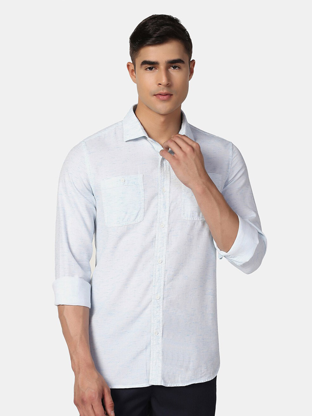 

Blackberrys India Slim Spread Collar Casual Shirt, Blue