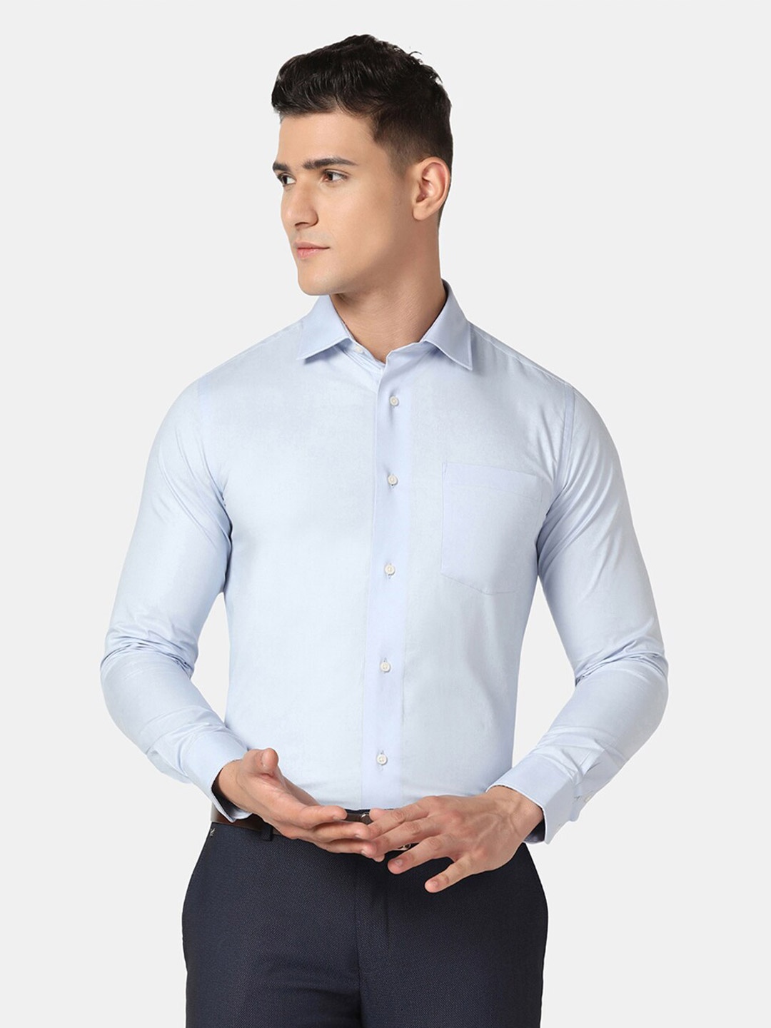 

Blackberrys India Slim Pure Cotton Formal Shirt, Blue