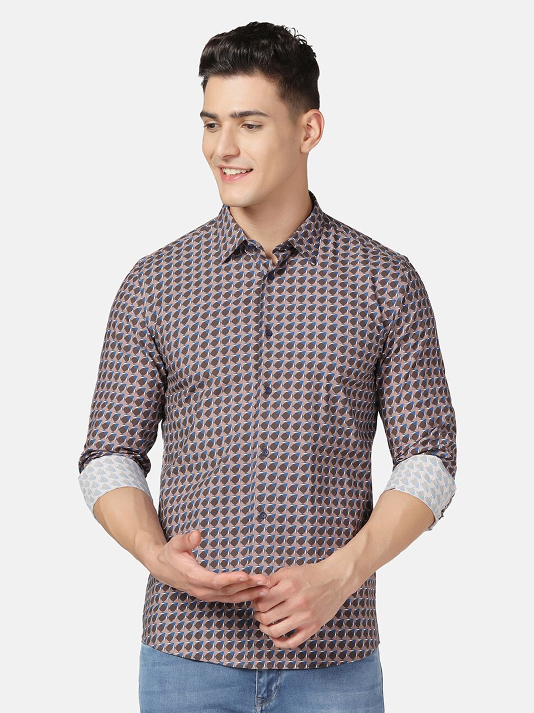 

Blackberrys Slim Fit Conversational Printed Casual Shirt, Beige