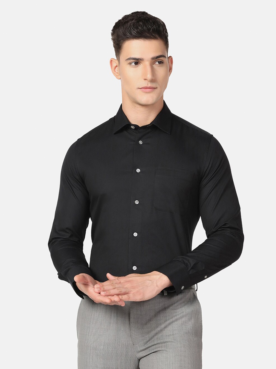 

Blackberrys Men Luxe Slim Fit Formal Shirt, Black