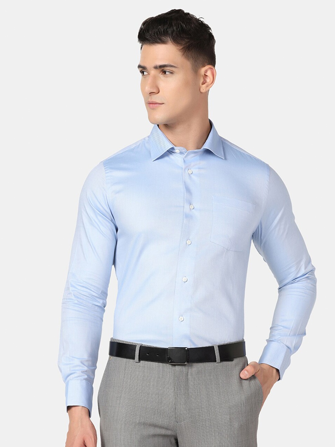 

Blackberrys Slim Fit Pure Cotton Formal Shirt, Blue