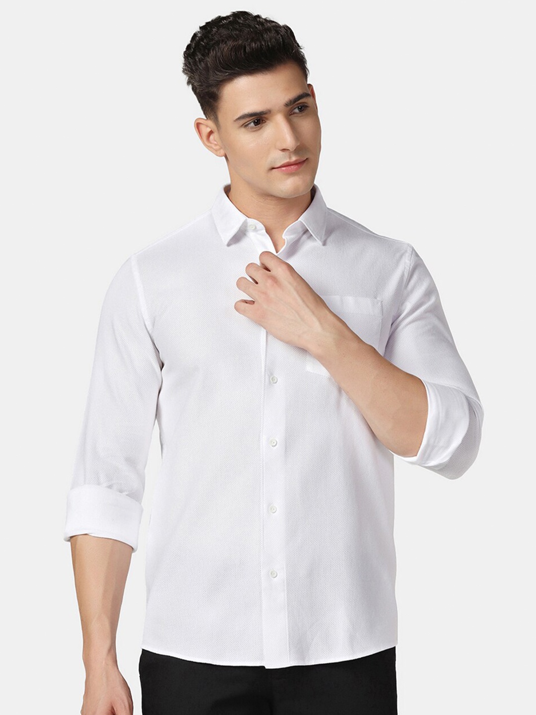 

Blackberrys India Slim Fit Opaque Pure Cotton Casual Shirt, White