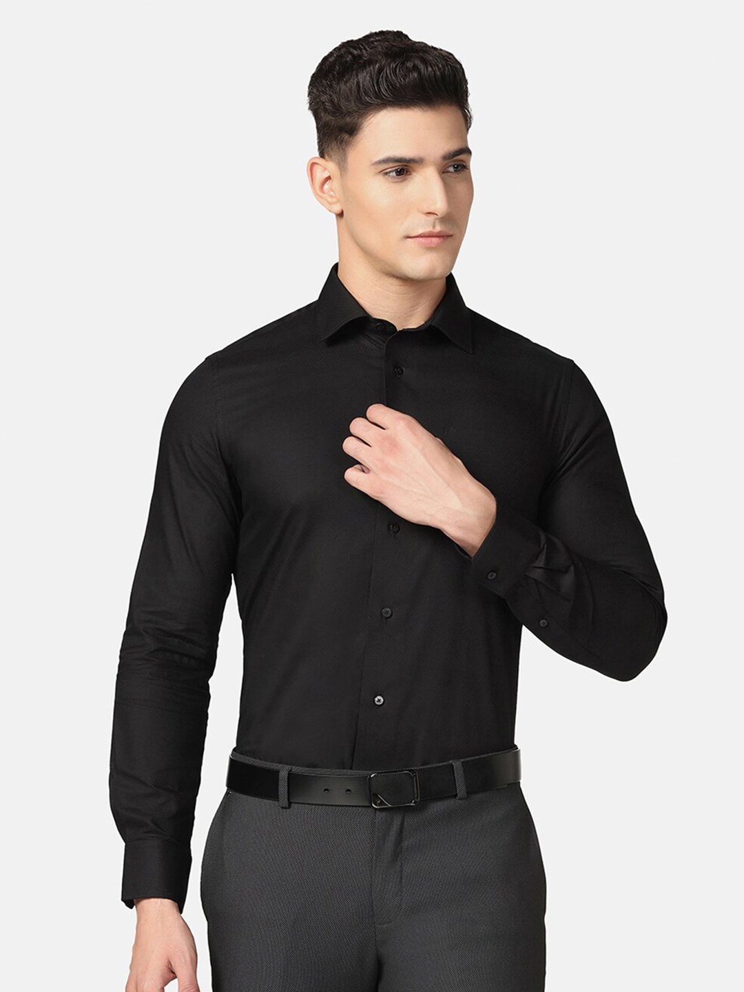 

Blackberrys India Slim Pure Cotton Formal Shirt, Black