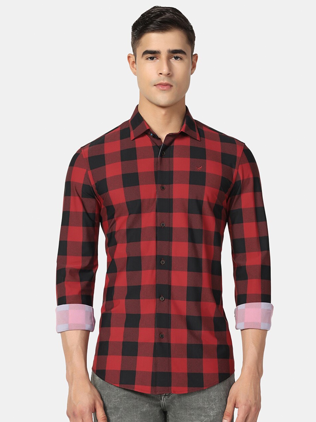 

Blackberrys Slim Fit Buffalo Checked Casual Shirt, Red