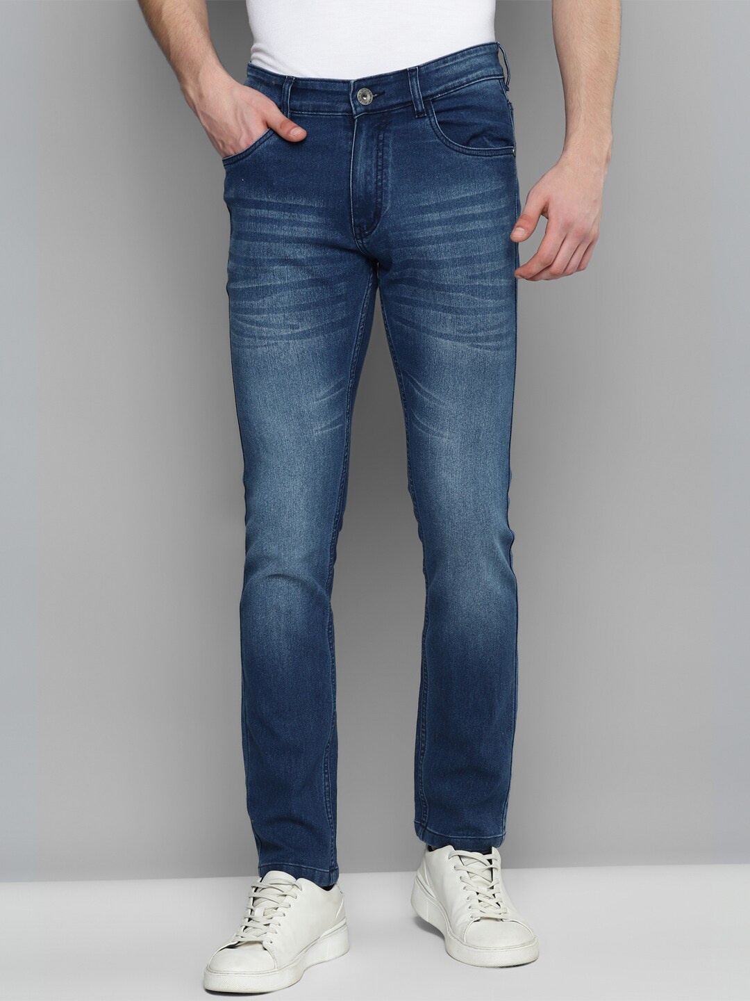 

Allen Cooper Men Heavy Fade Stretchable Jeans, Blue