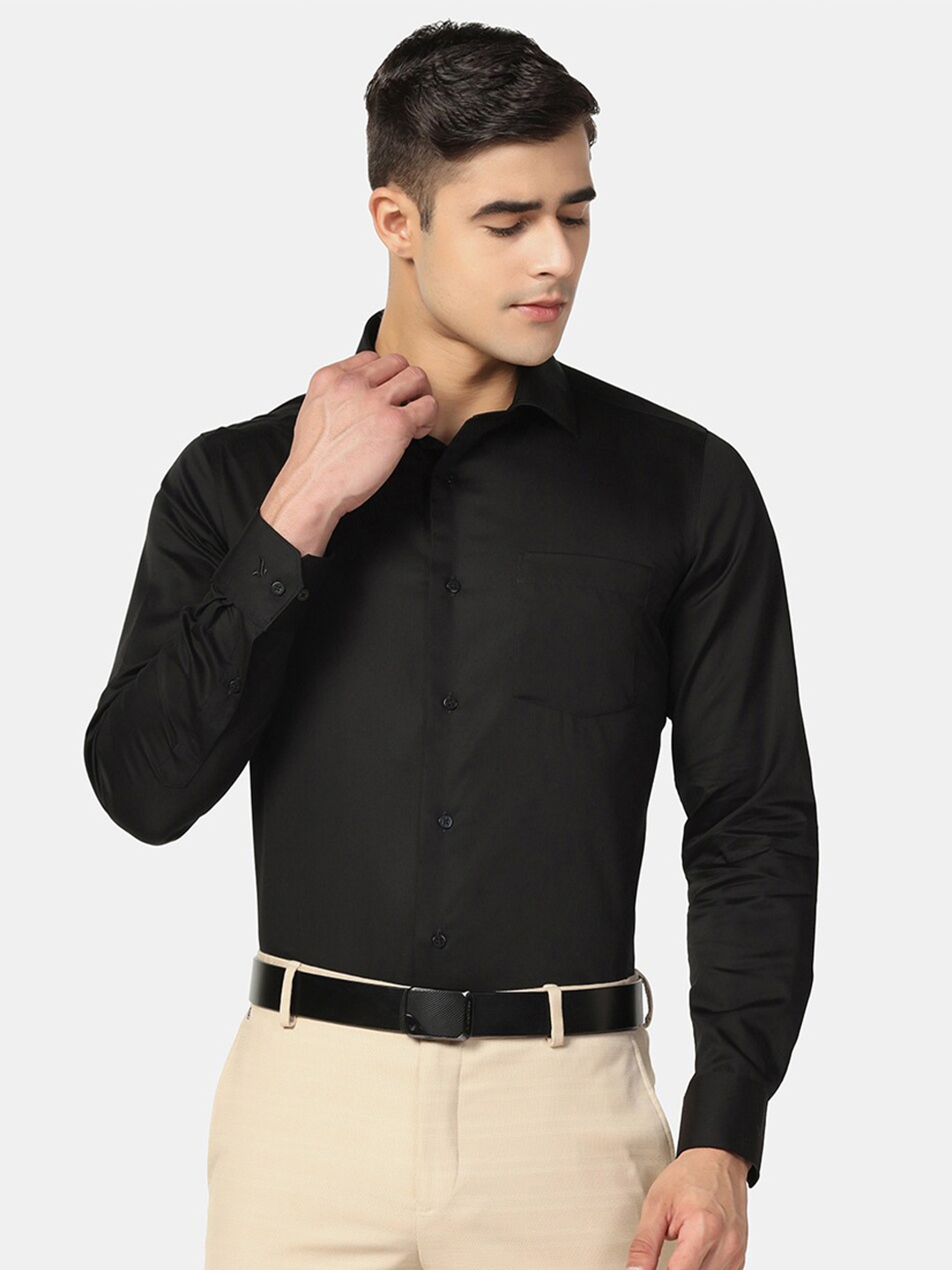 

Blackberrys India Slim Pure Cotton Formal Shirt, Black