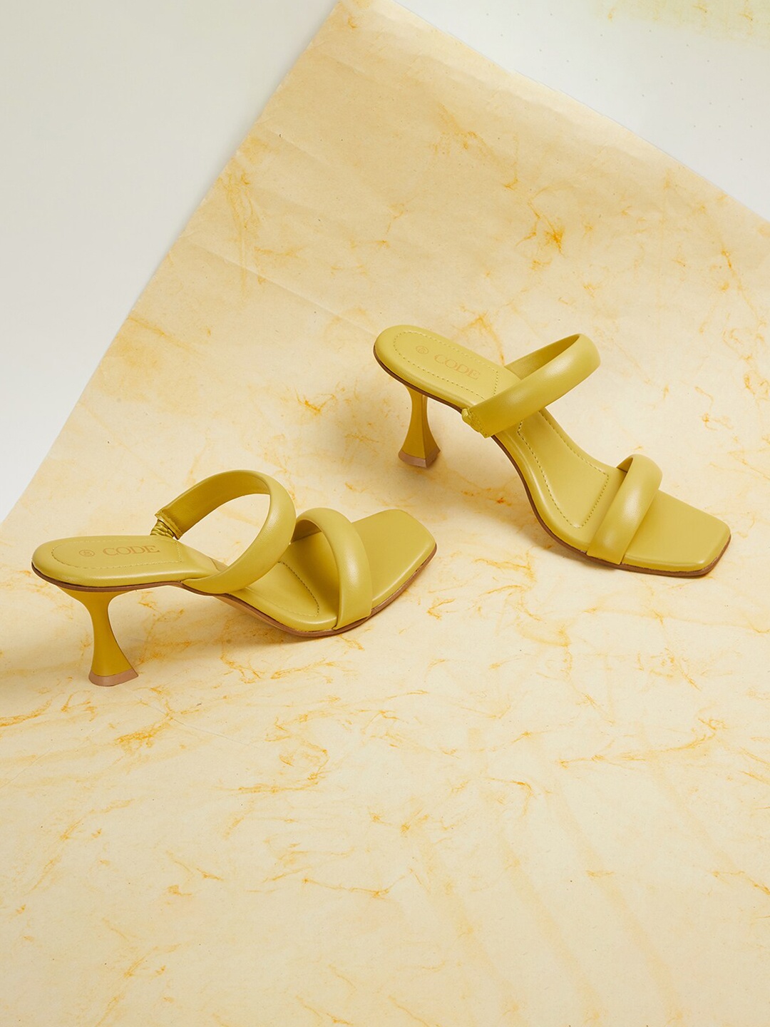

CODE by Lifestyle Open Toe Slim Heels, Yellow