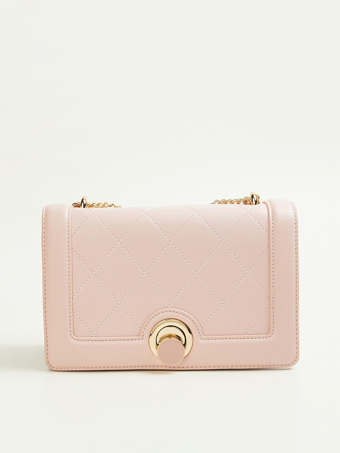 

CODE by Lifestyle Textured Structured Sling Bag With Quilted, Pink