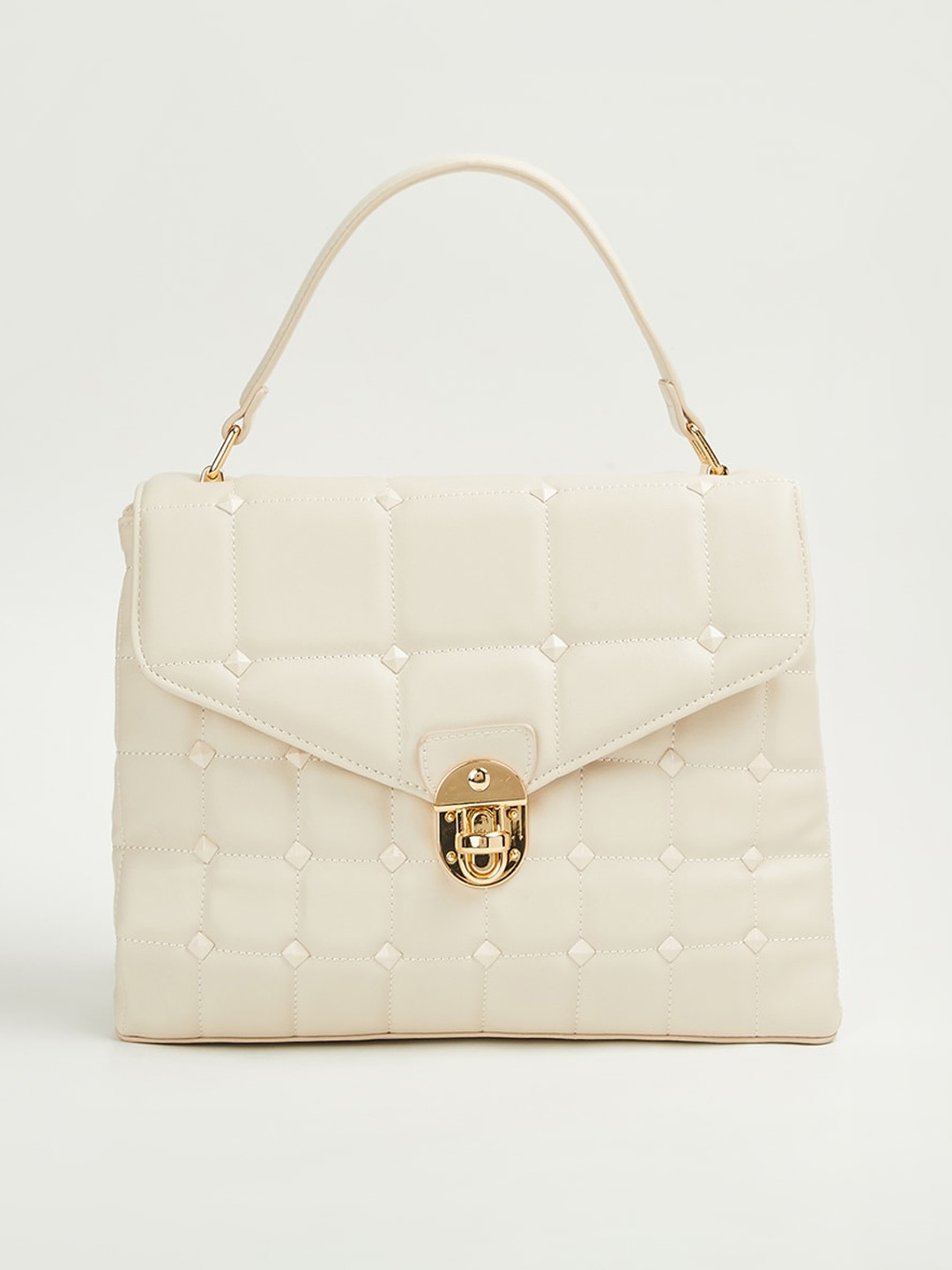 

CODE by Lifestyle Textured Quilted Structured Handheld Bag, Off white