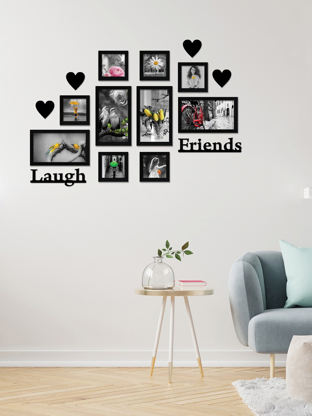 

nest ART 10 Pcs Black Photo Frames With Plaque