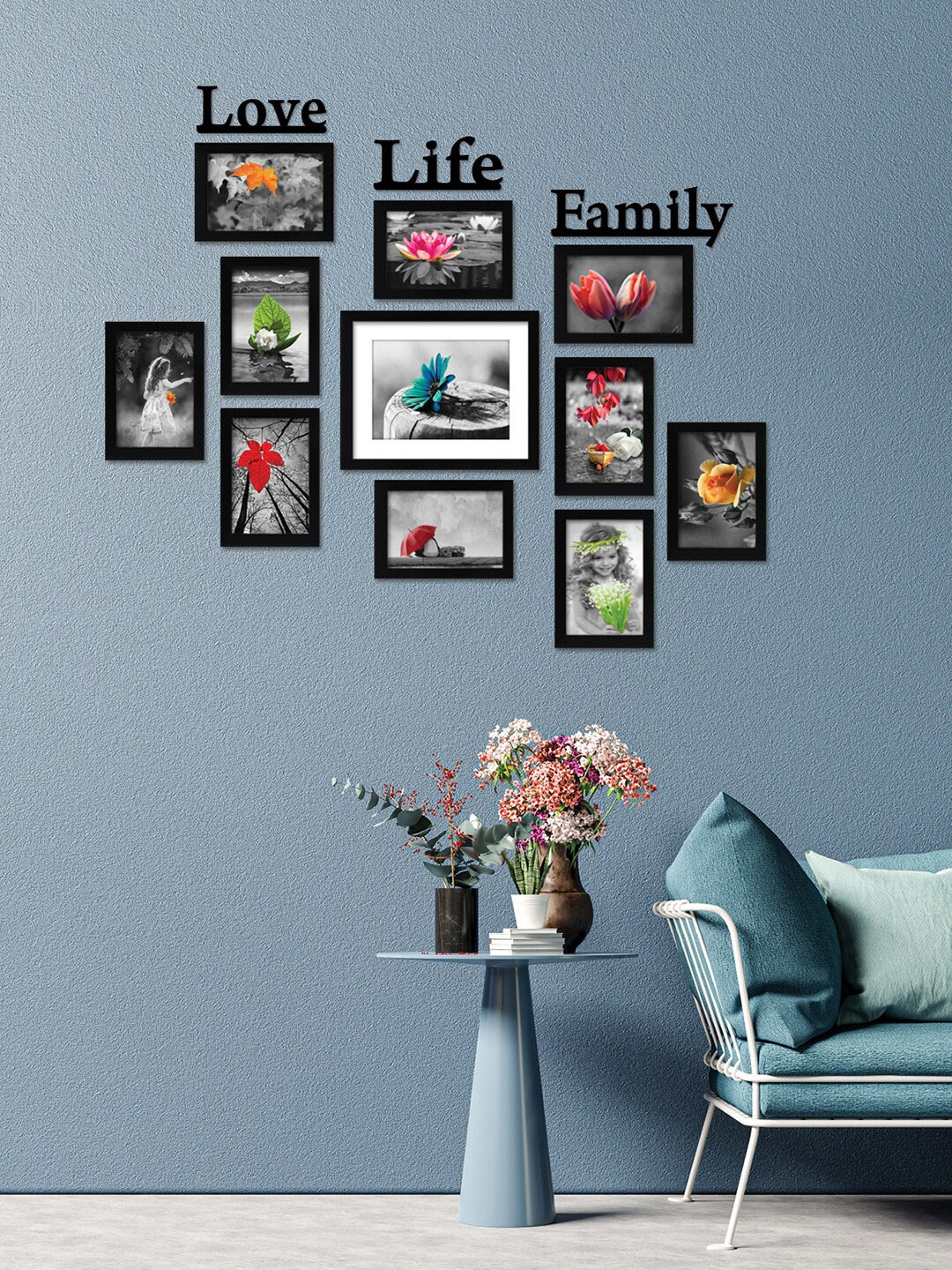 

nest ART 11 Pcs Black Photo Frames With Plaque