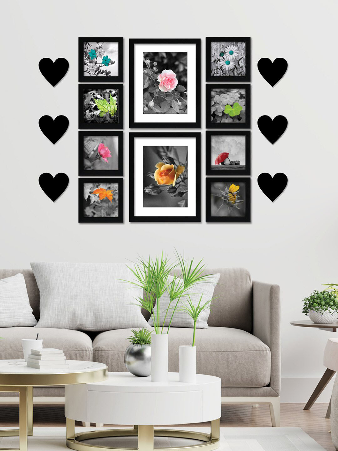 

nest ART 10 Pcs Black Photo Frames With Plaque