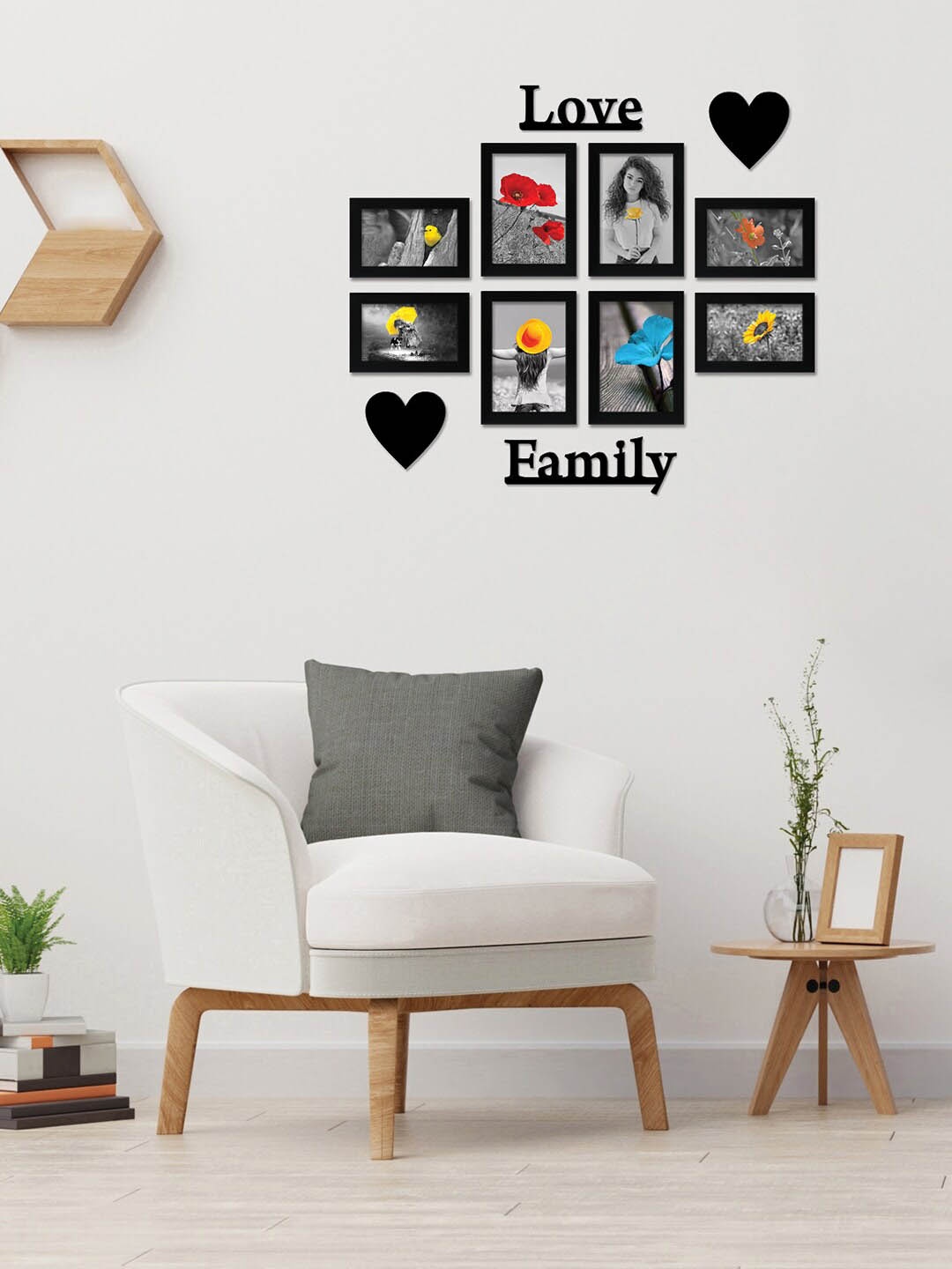 

nest ART 8-Pcs Black Photo Frames With 2 Plaque