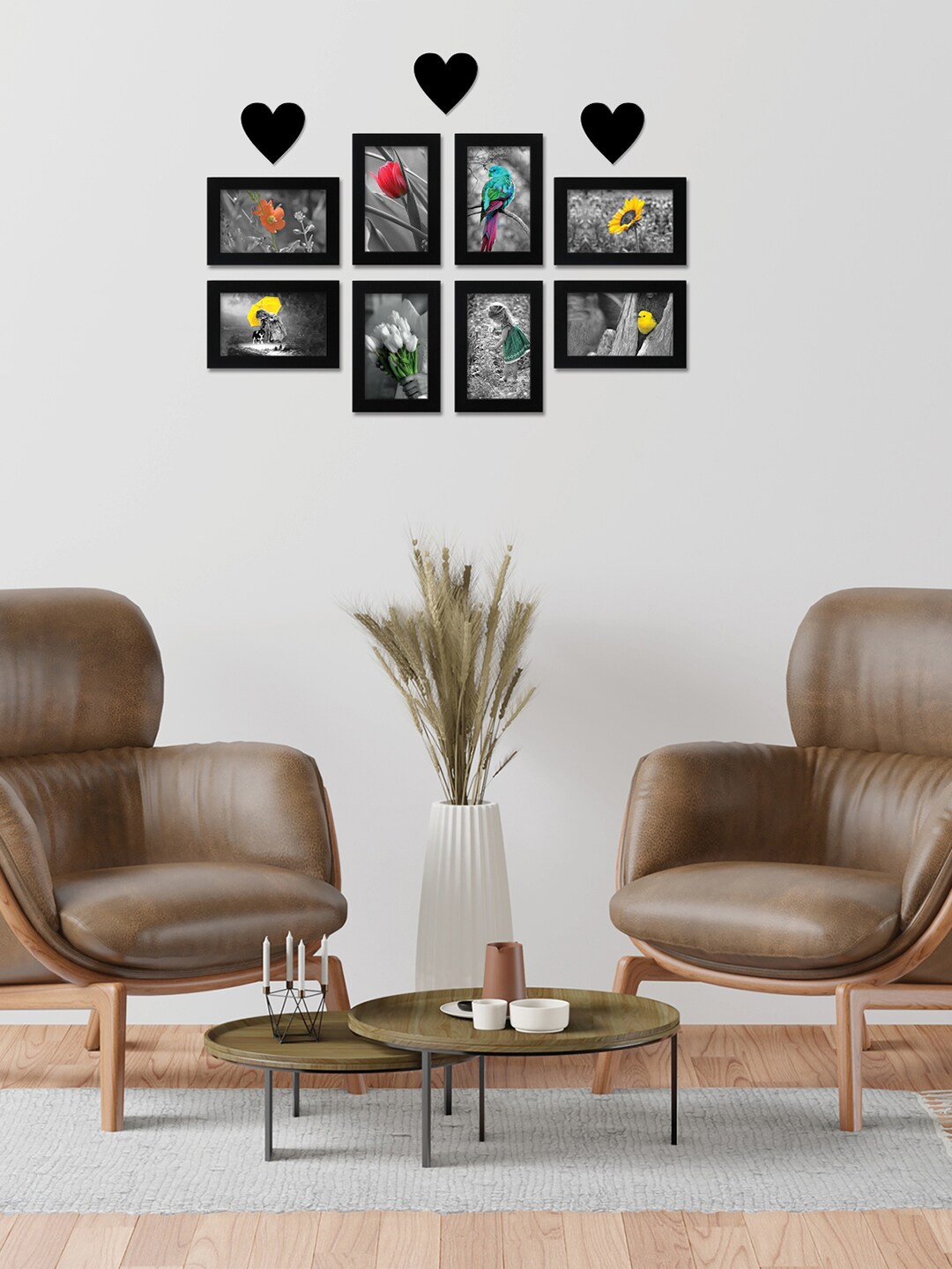 

nest ART 8 Pcs Black Photo Frames With Plaque