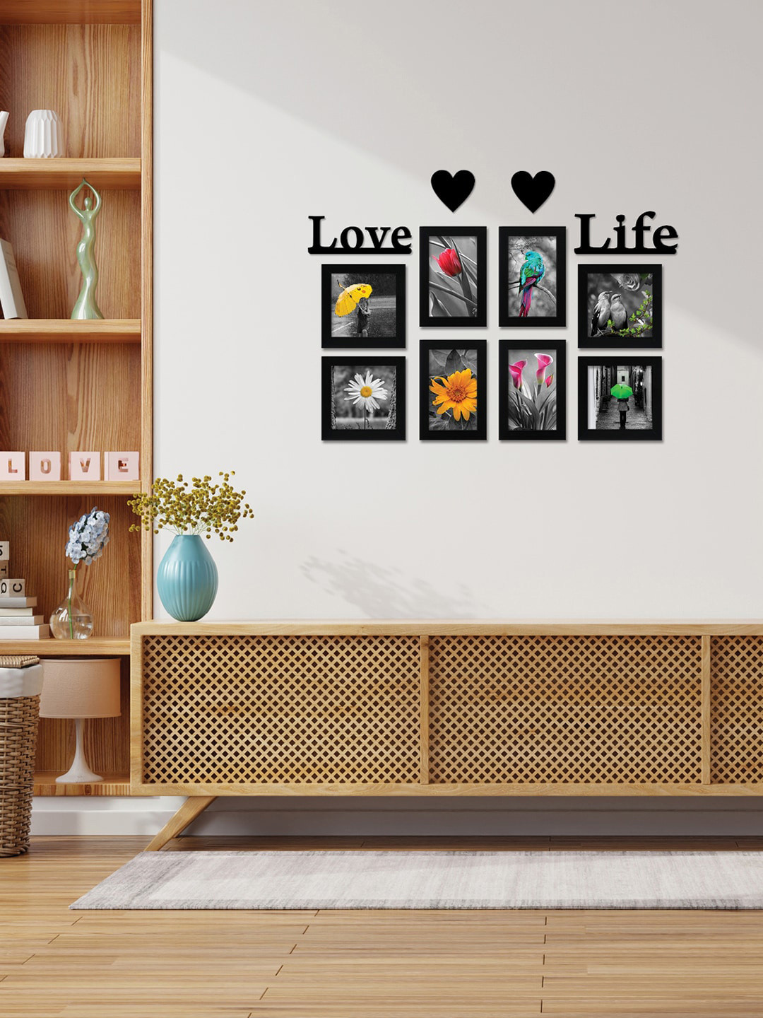 

nest ART 8 Pcs Black Photo Frames With Plaque