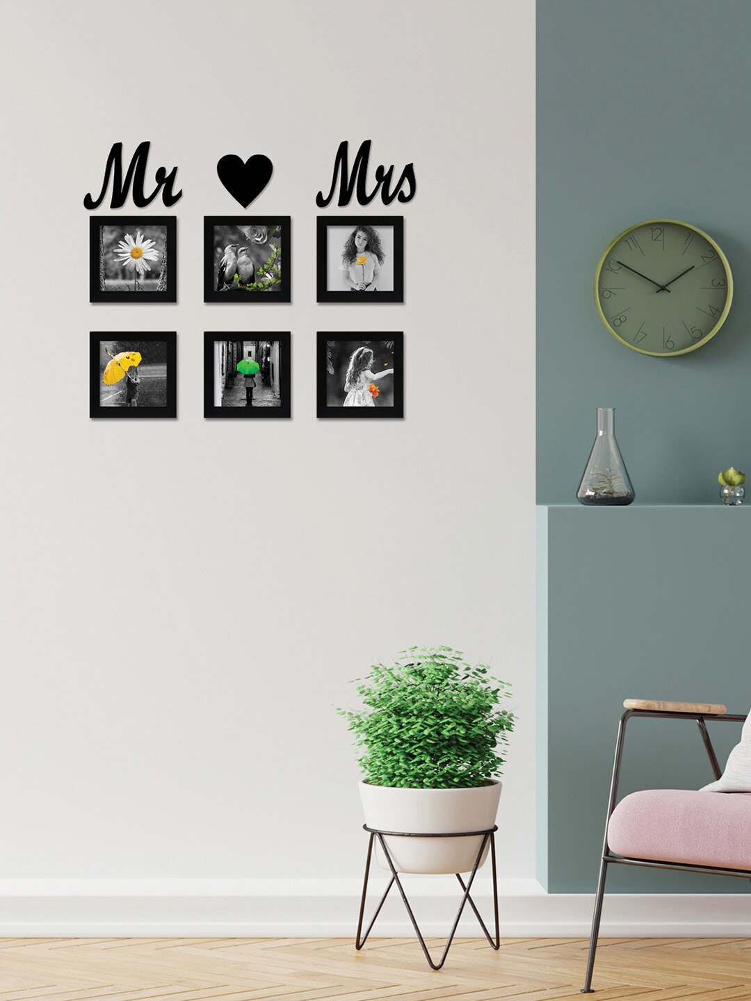 

nest ART 6 Pcs Black Photo Frames With Plaque
