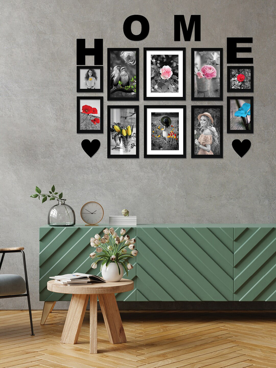 

nest ART 10 Pcs Black Photo Frames With Plaque