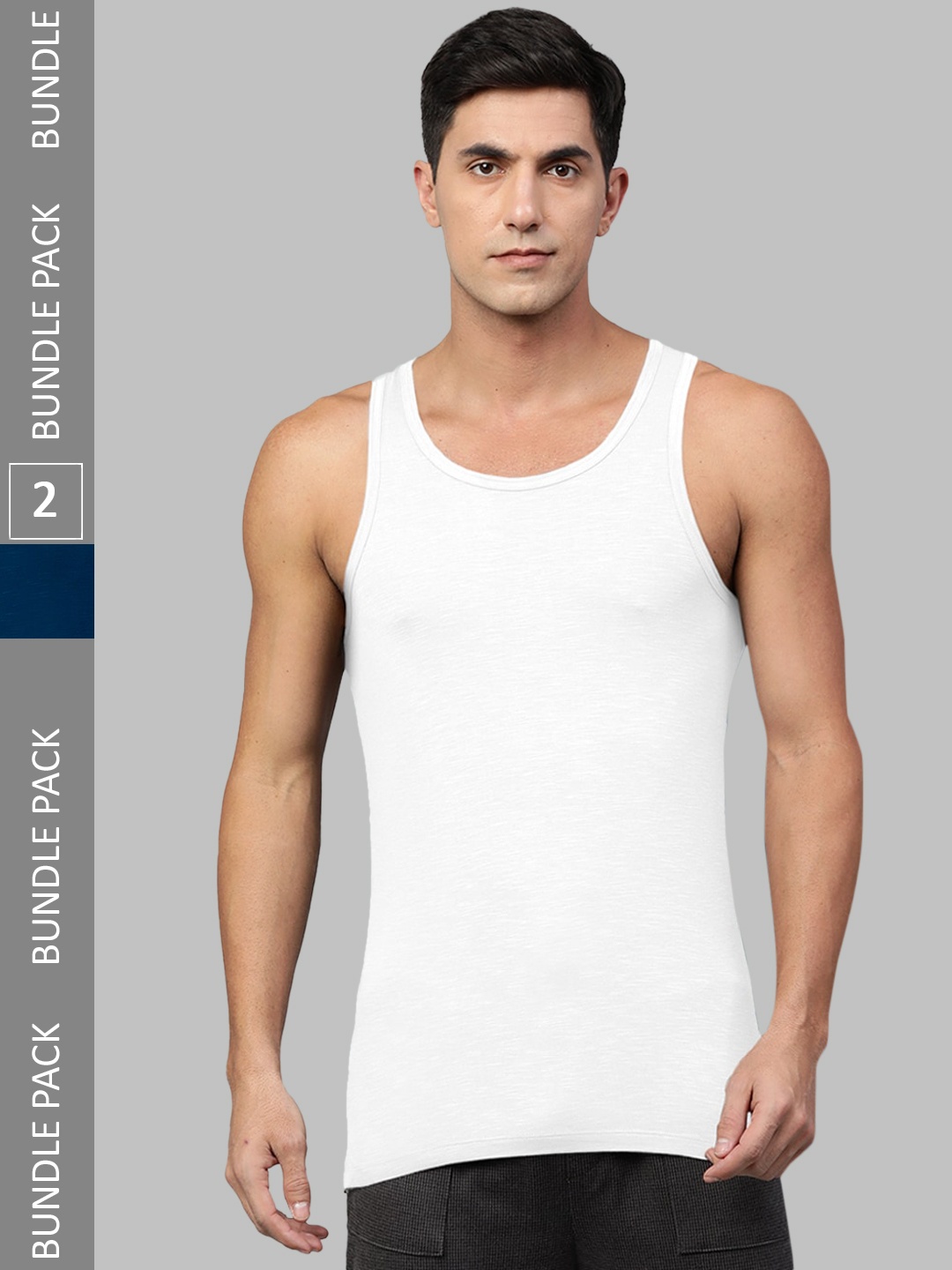 

Heelium Men Pack of 2 Bamboo Super Soft & Odour Free Comfort Fit Vest, White