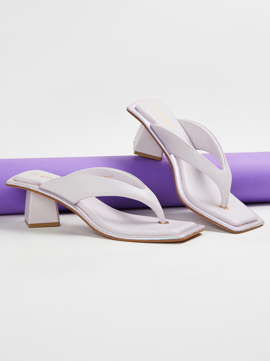 

Ginger by Lifestyle Open Toe Block Heels, Purple
