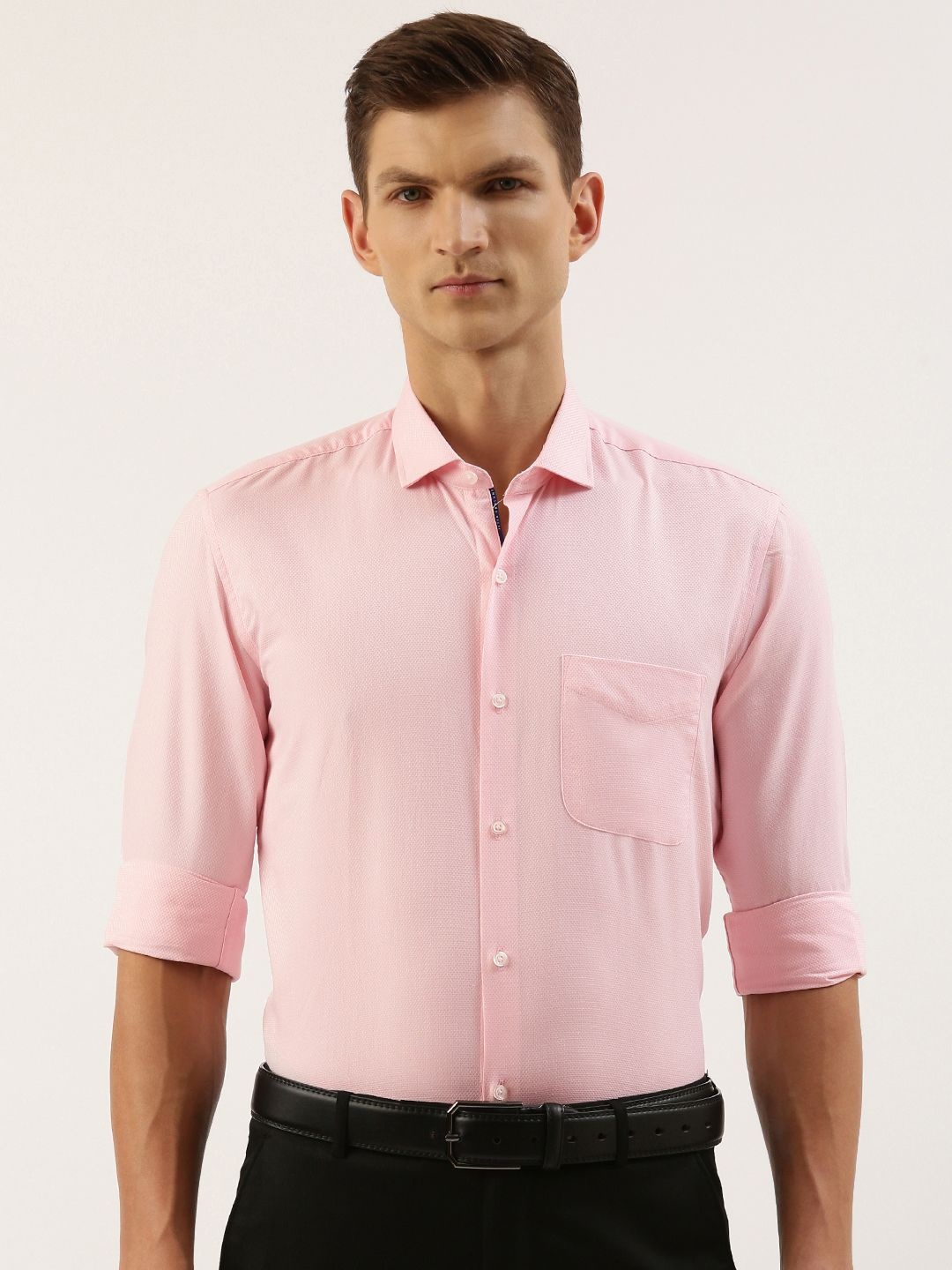 

Peter England Men Slim Fit Formal Shirt, Pink