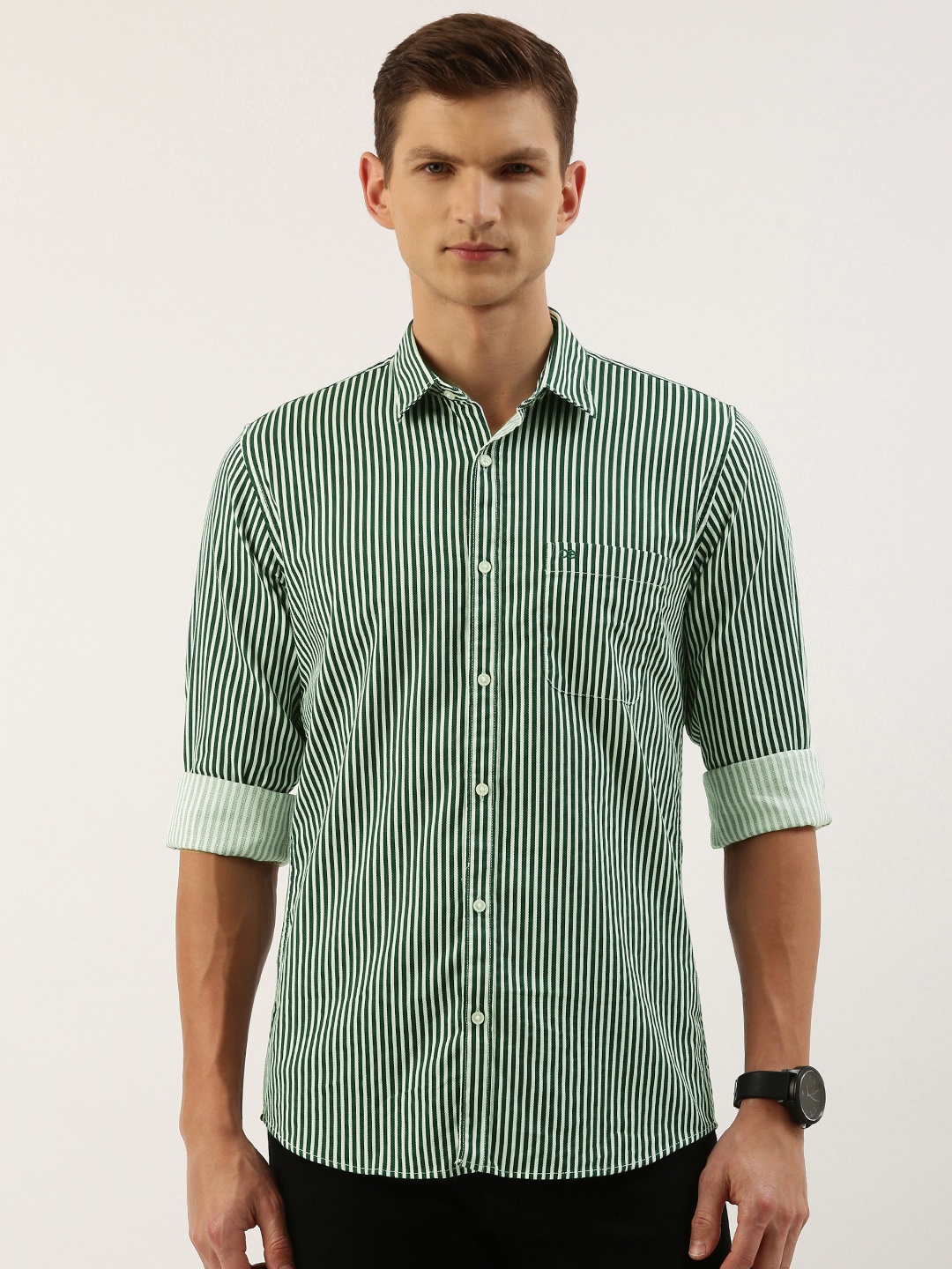 

Peter England Men Slim Fit Striped Casual Shirt, White