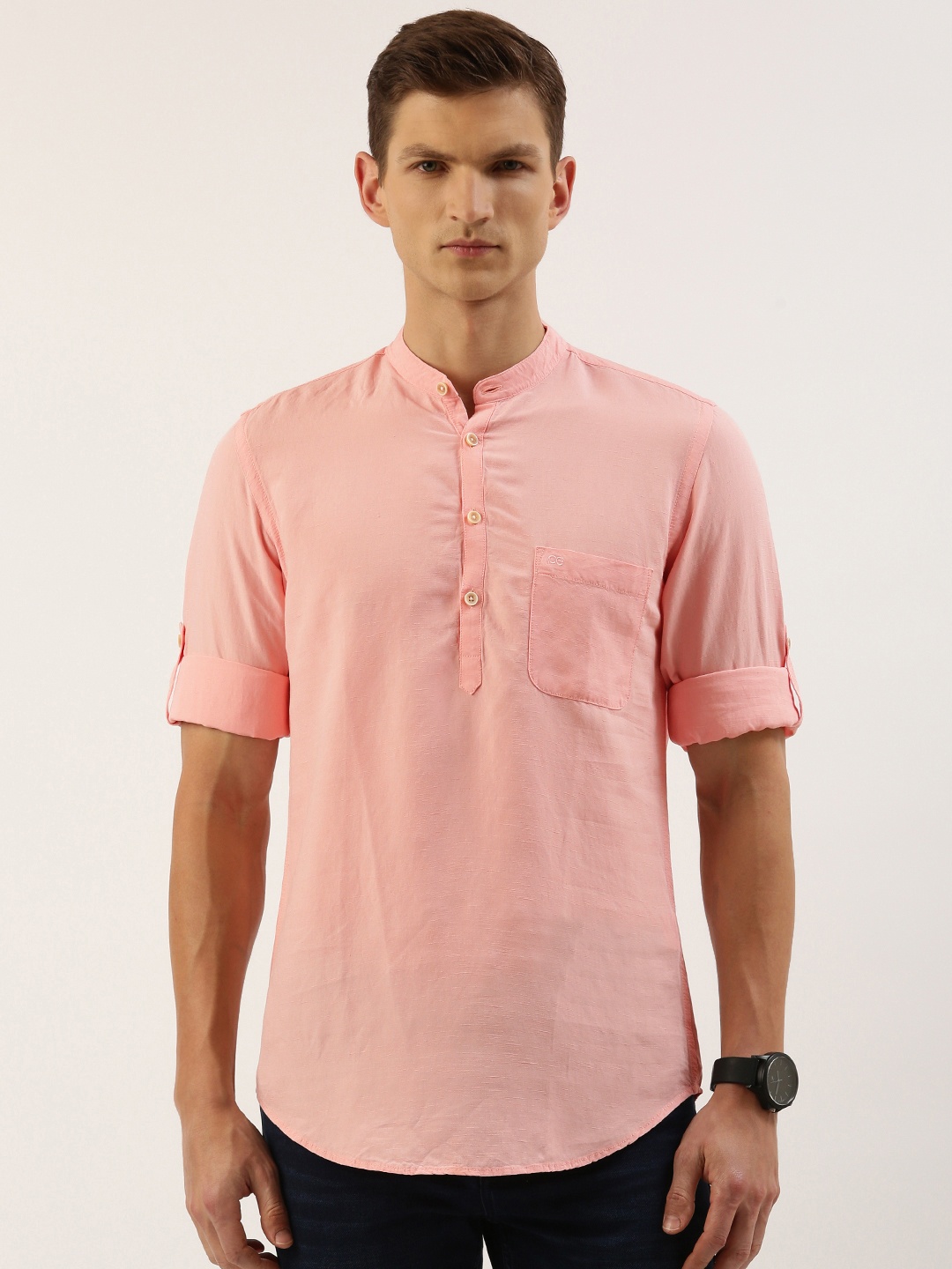 

Peter England Men Slim Fit Casual Shirt, Pink