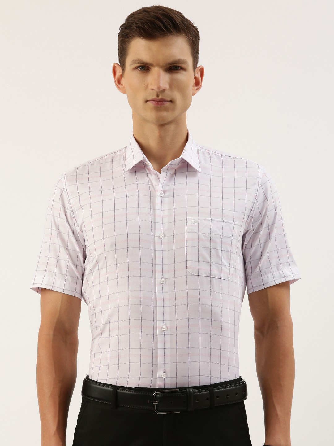 

Peter England Men Slim Fit Tartan Checked Formal Shirt, White
