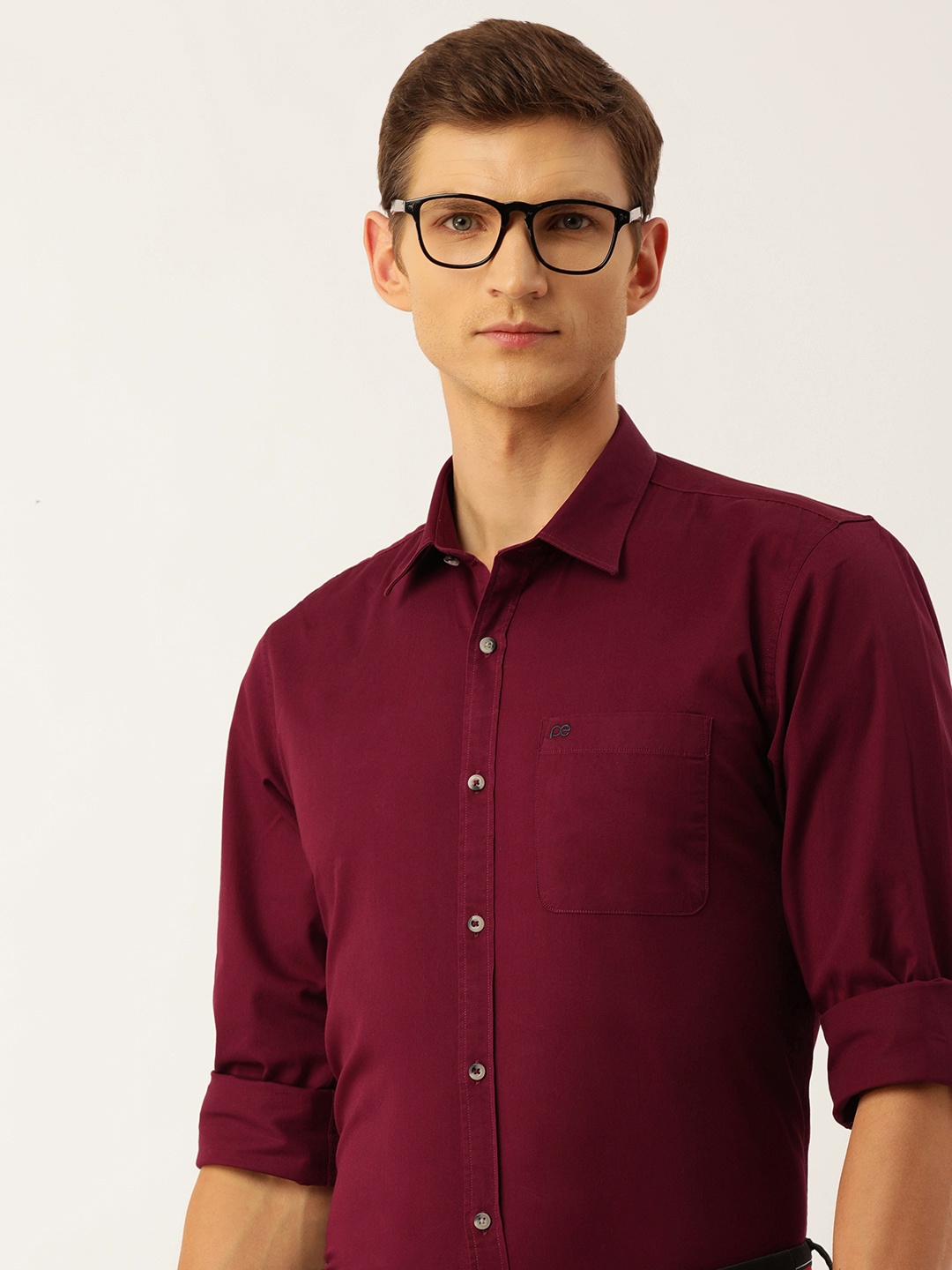 

Peter England Pure Cotton Slim Fit Casual Shirt, Maroon