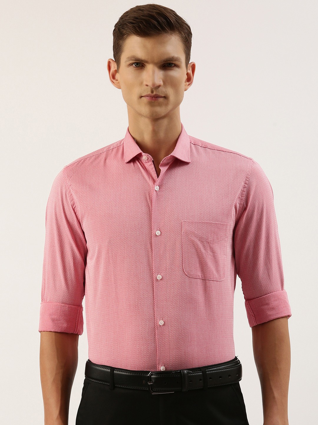 

Peter England Men Slim Fit Formal Shirt, Pink