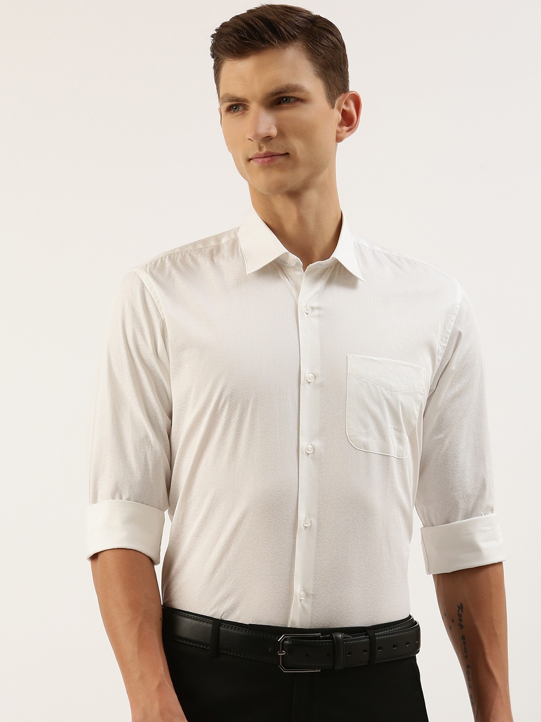 

Peter England Men Slim Fit Formal Shirt, White