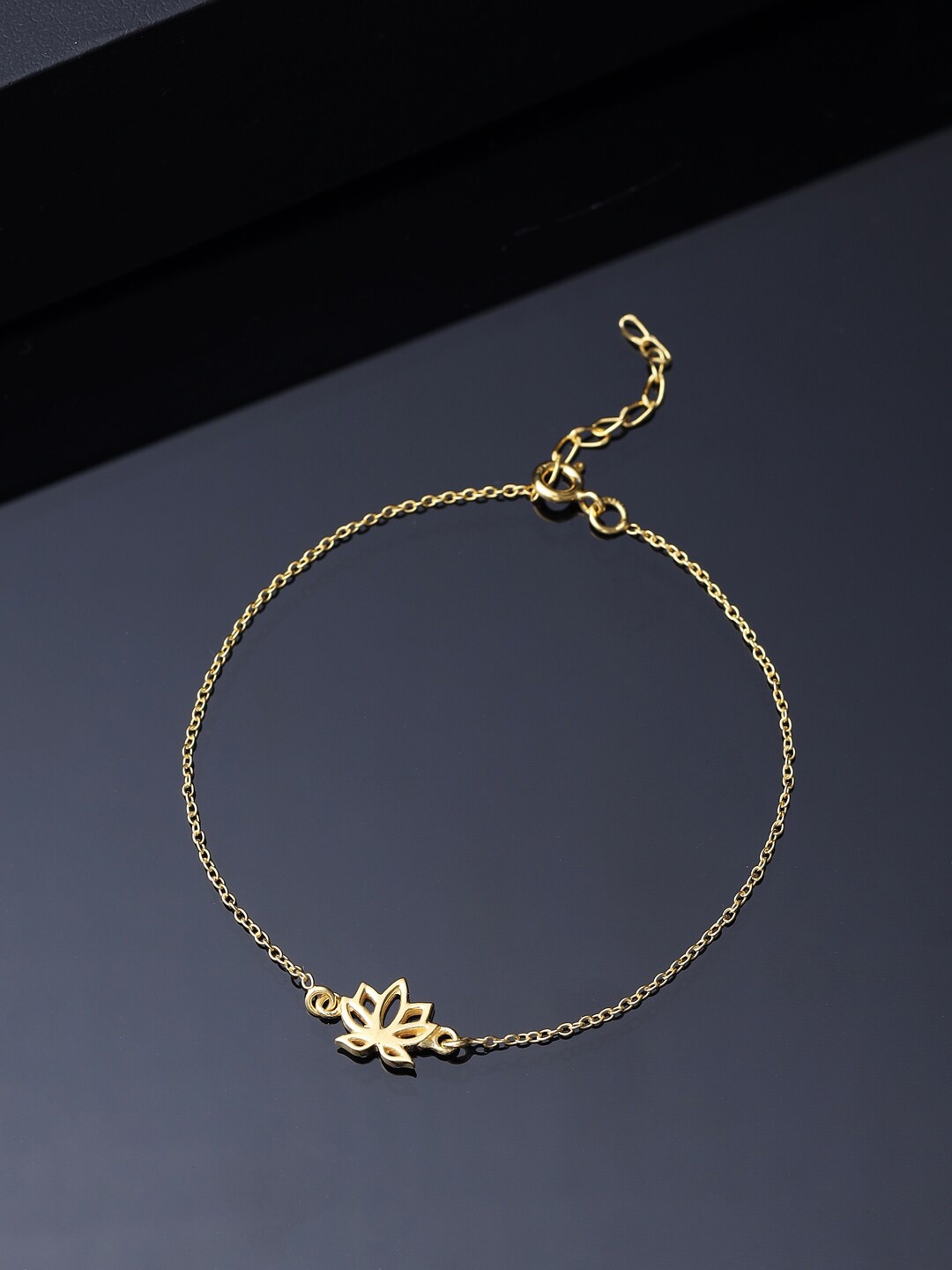 

VIRAASI Sterling Silver Gold-Plated Lotus Charm Bracelet