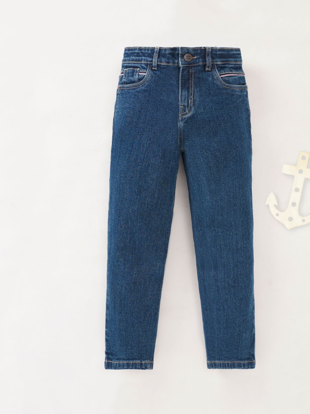 

Ed-a-Mamma Boys Mid-Rise Clean Look Stretchable Cotton Jeans, Blue