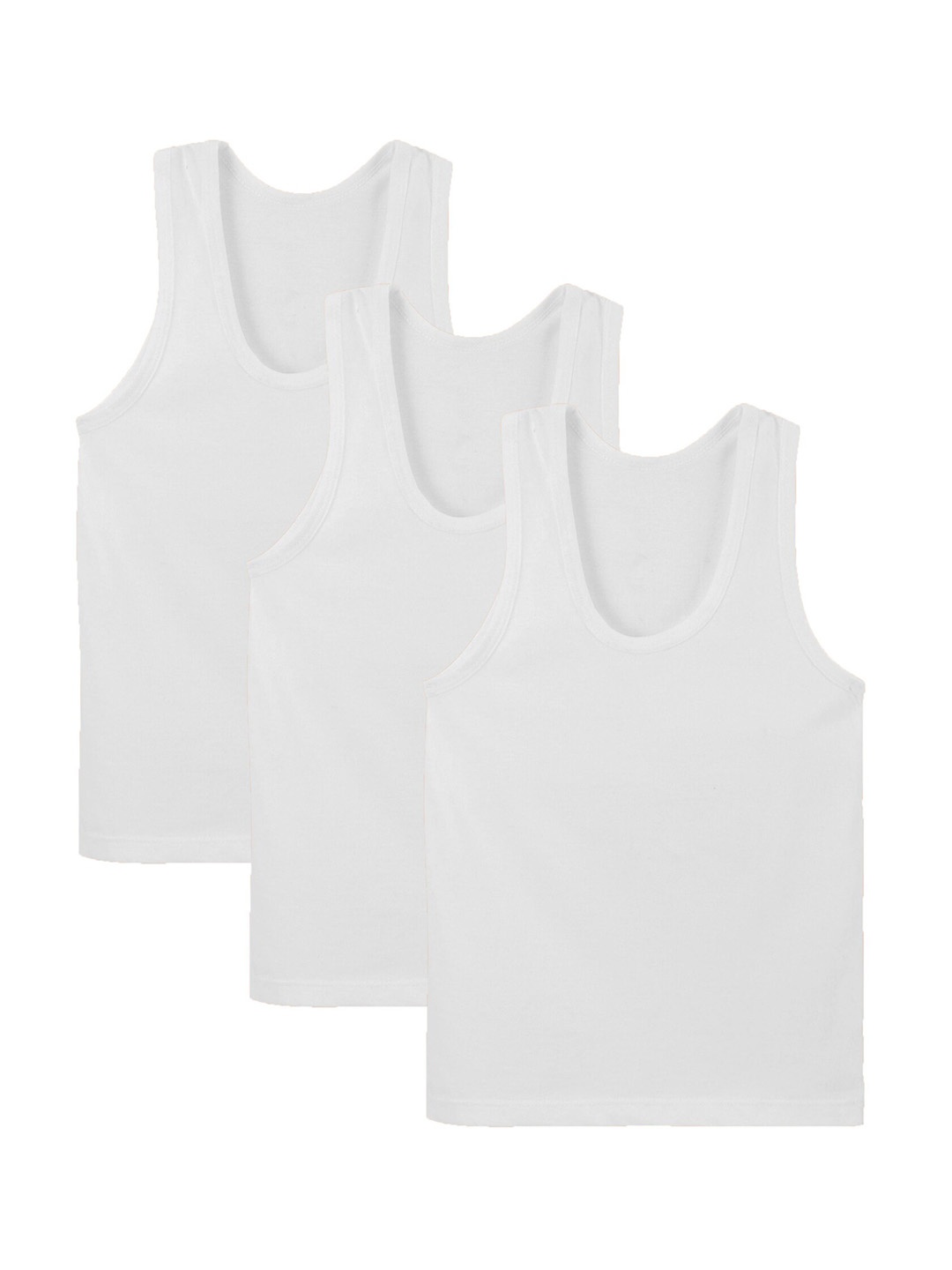 

Bodycare Boys Pack Of 3 Cotton Innerwear Undershirt Vests, White