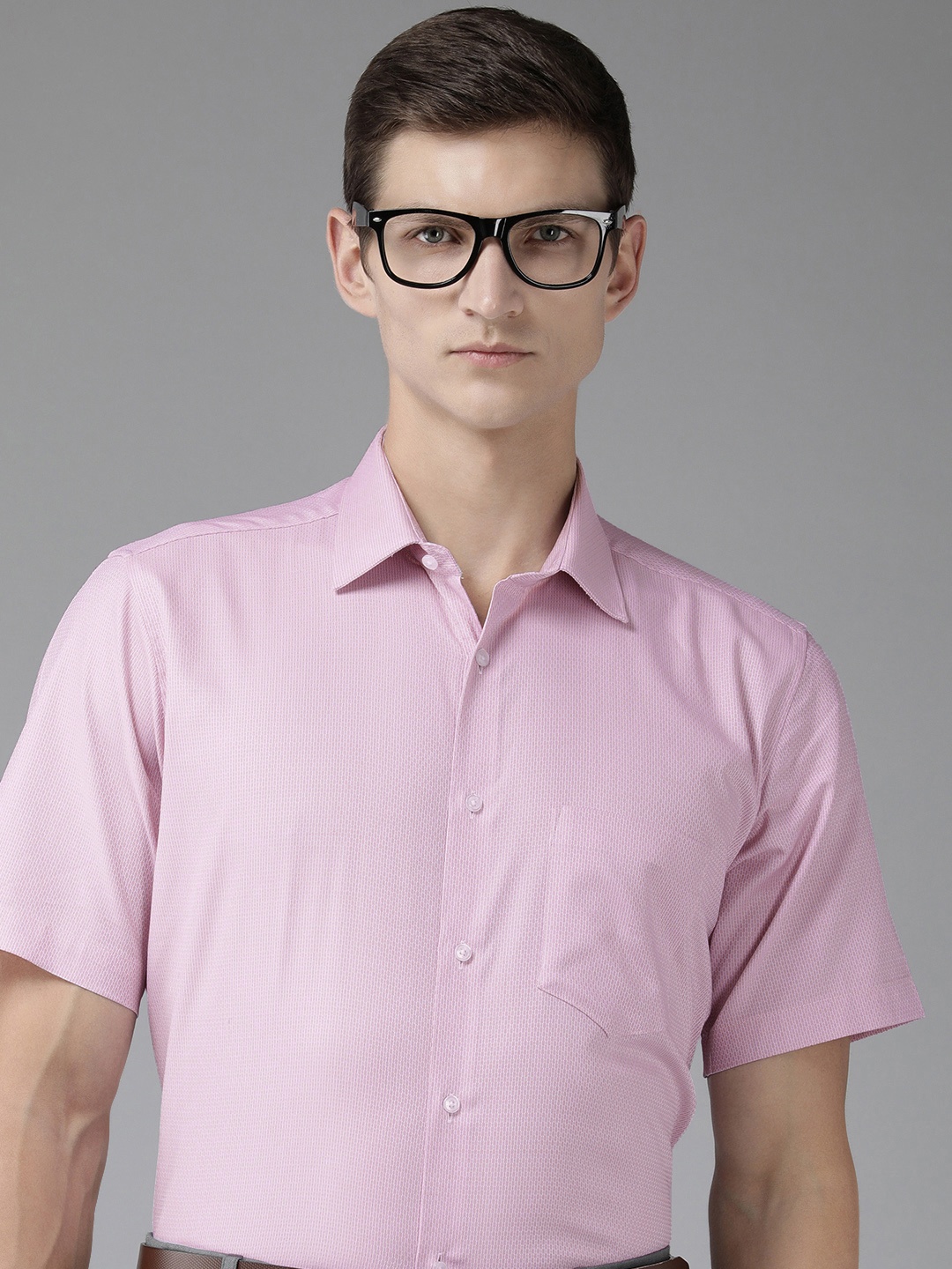 

Van Heusen Textured Custom Pure Cotton Formal Shirt, Pink