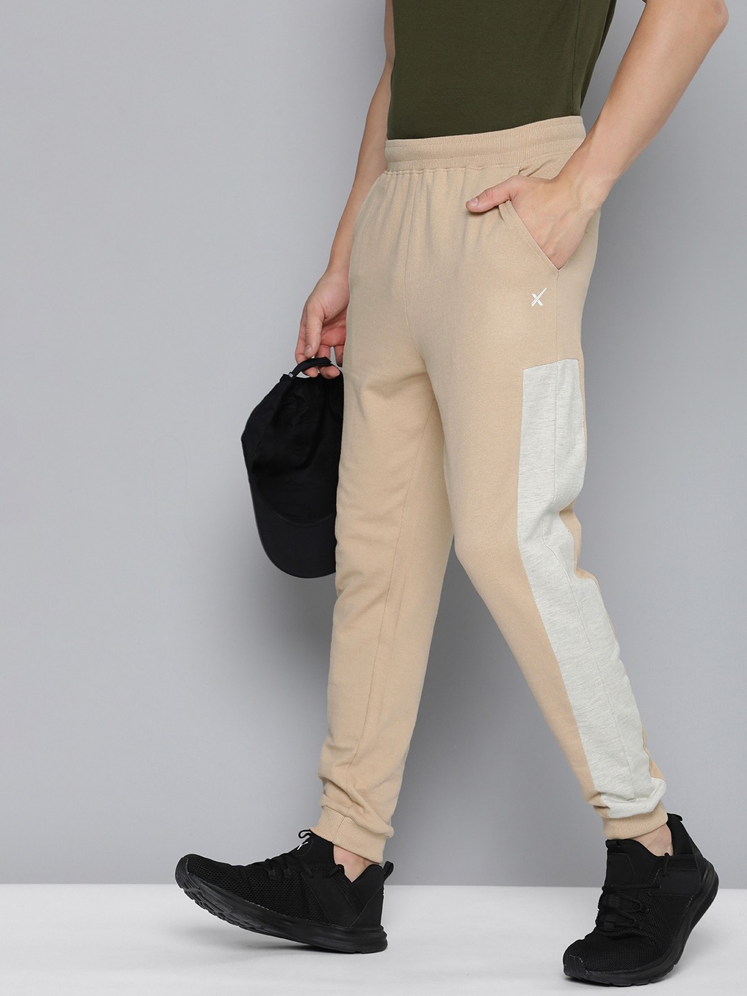 

HRX by Hrithik Roshan Men Lifestyle Striped Terry Track Pants, Beige