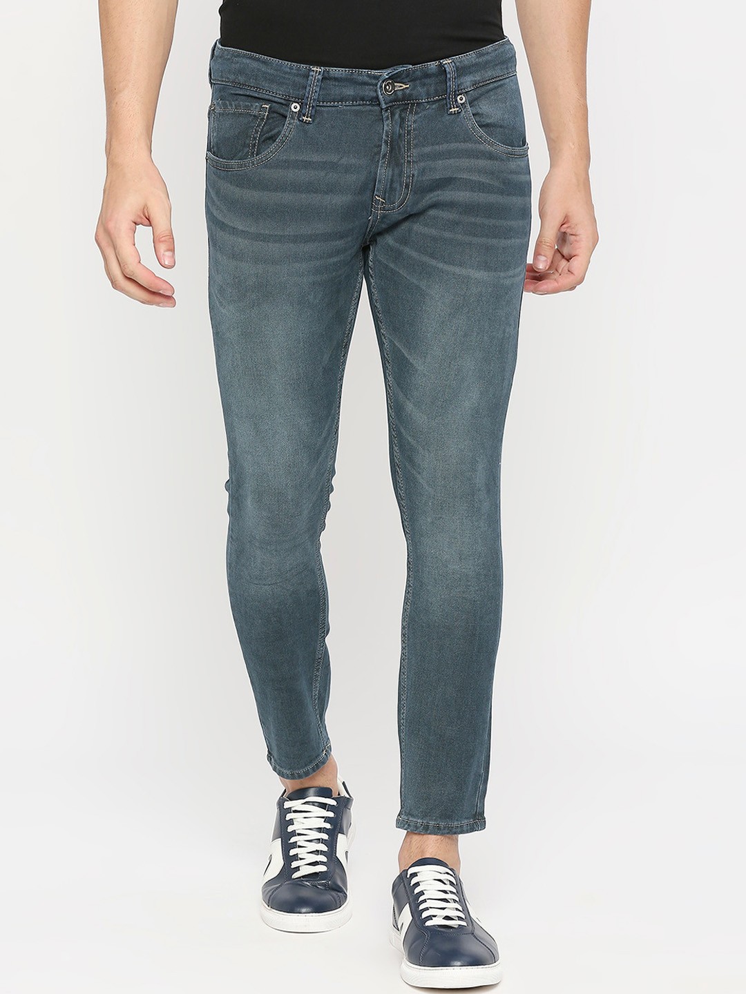

SPYKAR Men Kano Slim Fit Heavy Fade Cotton Jeans, Blue