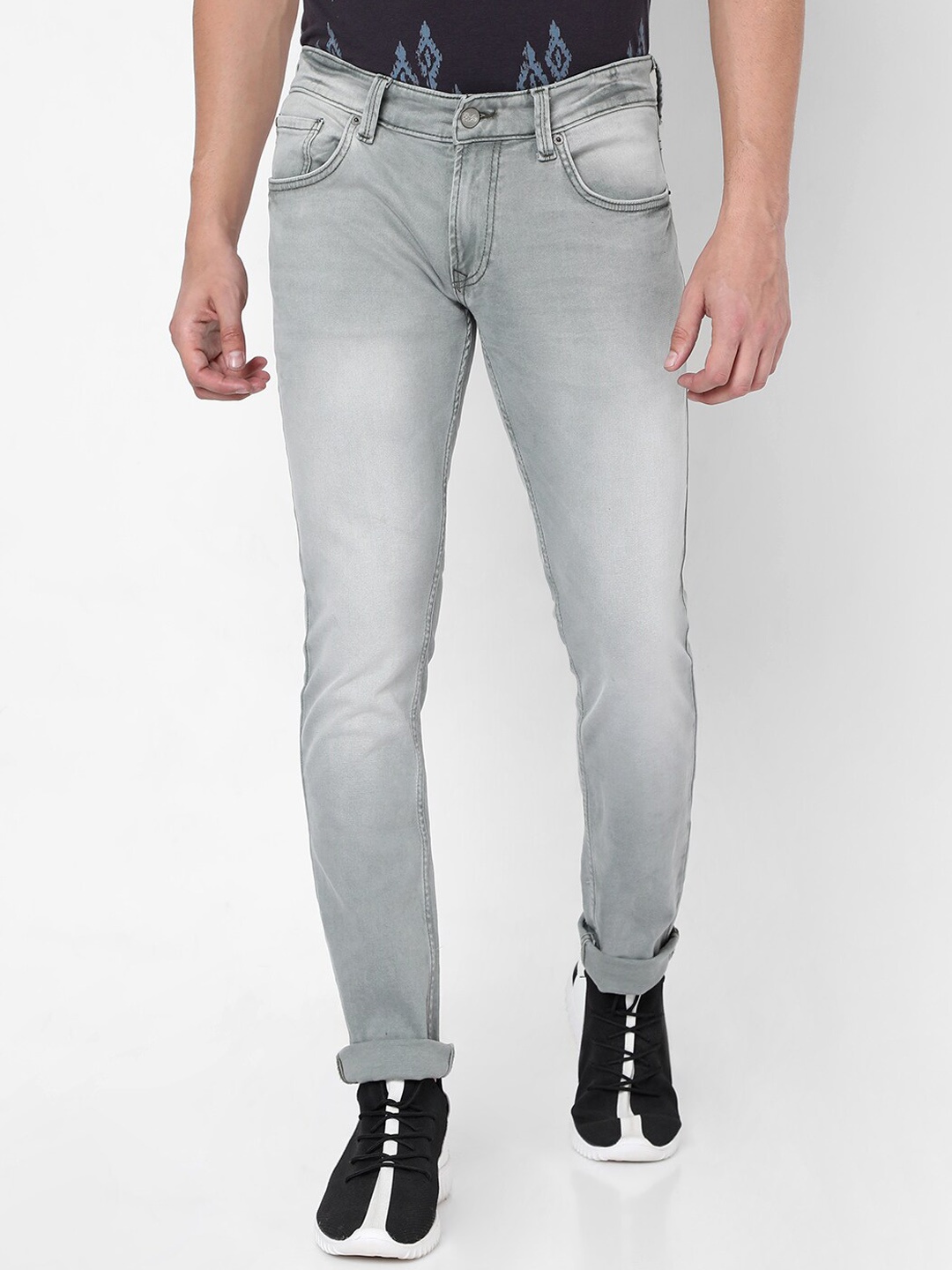 

SPYKAR Men Low-Rise Heavy Fade Cotton Jeans, Grey