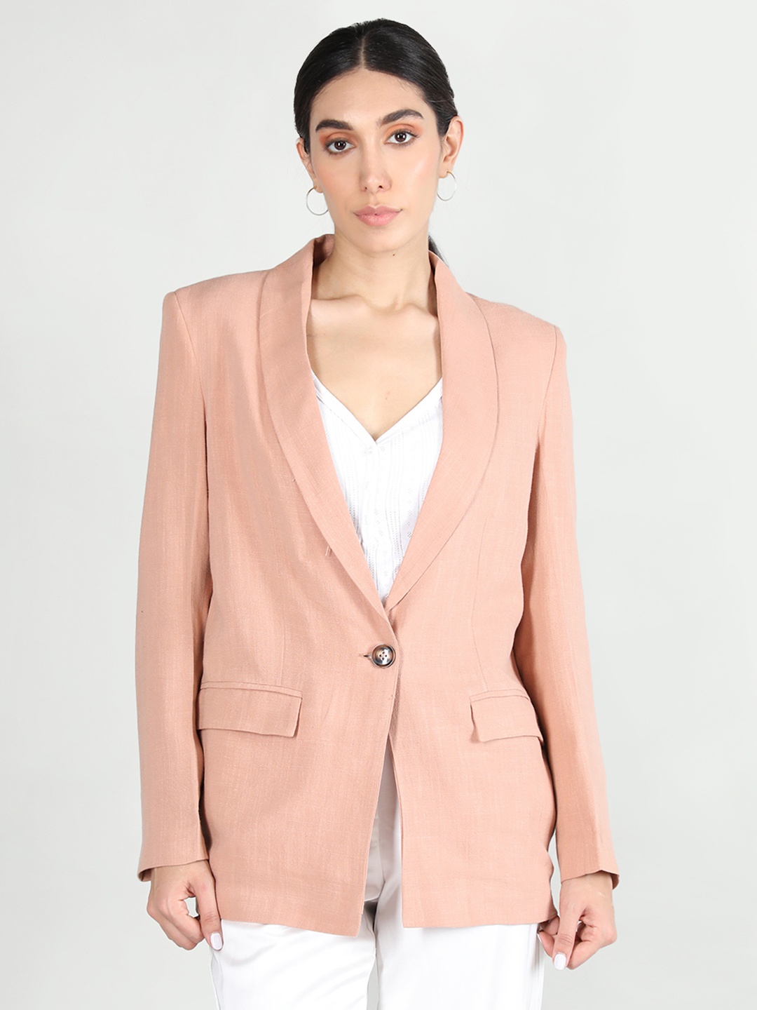 

Dlanxa Single Breasted Formal Blazer, Coral