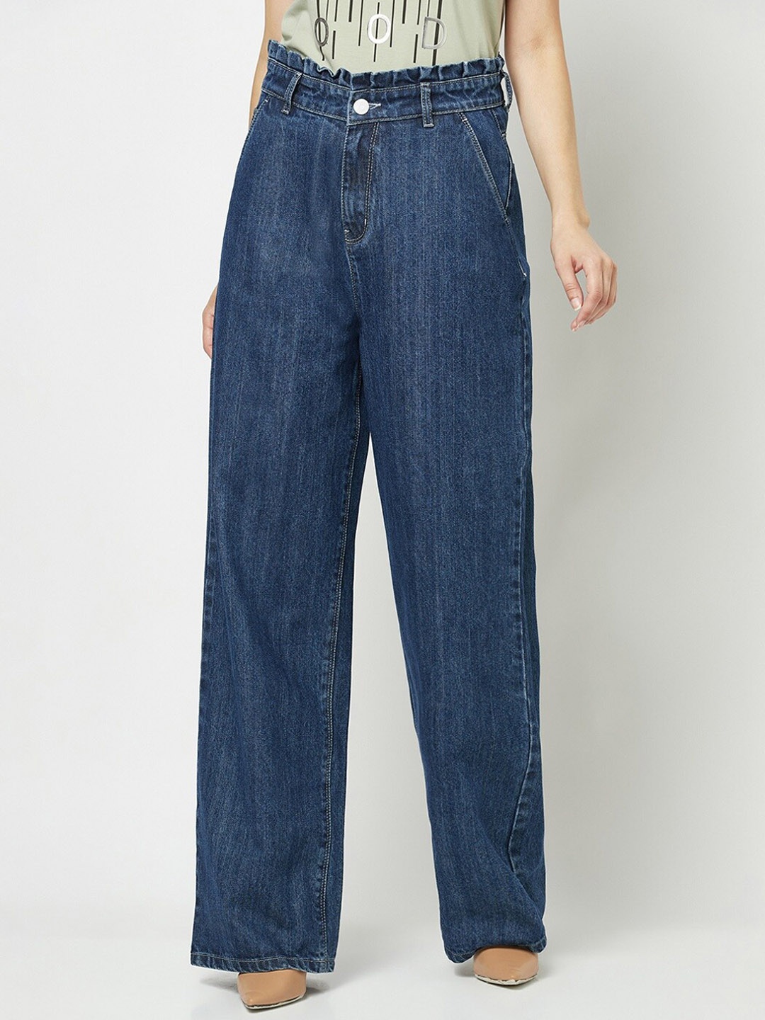 

Crimsoune Club Women Straight Fit Mid Rise Stretchable Jeans, Blue