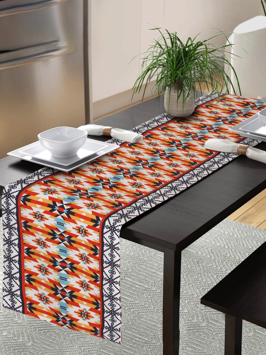 

Alina decor Yellow & Red Digital Printed Table Runner