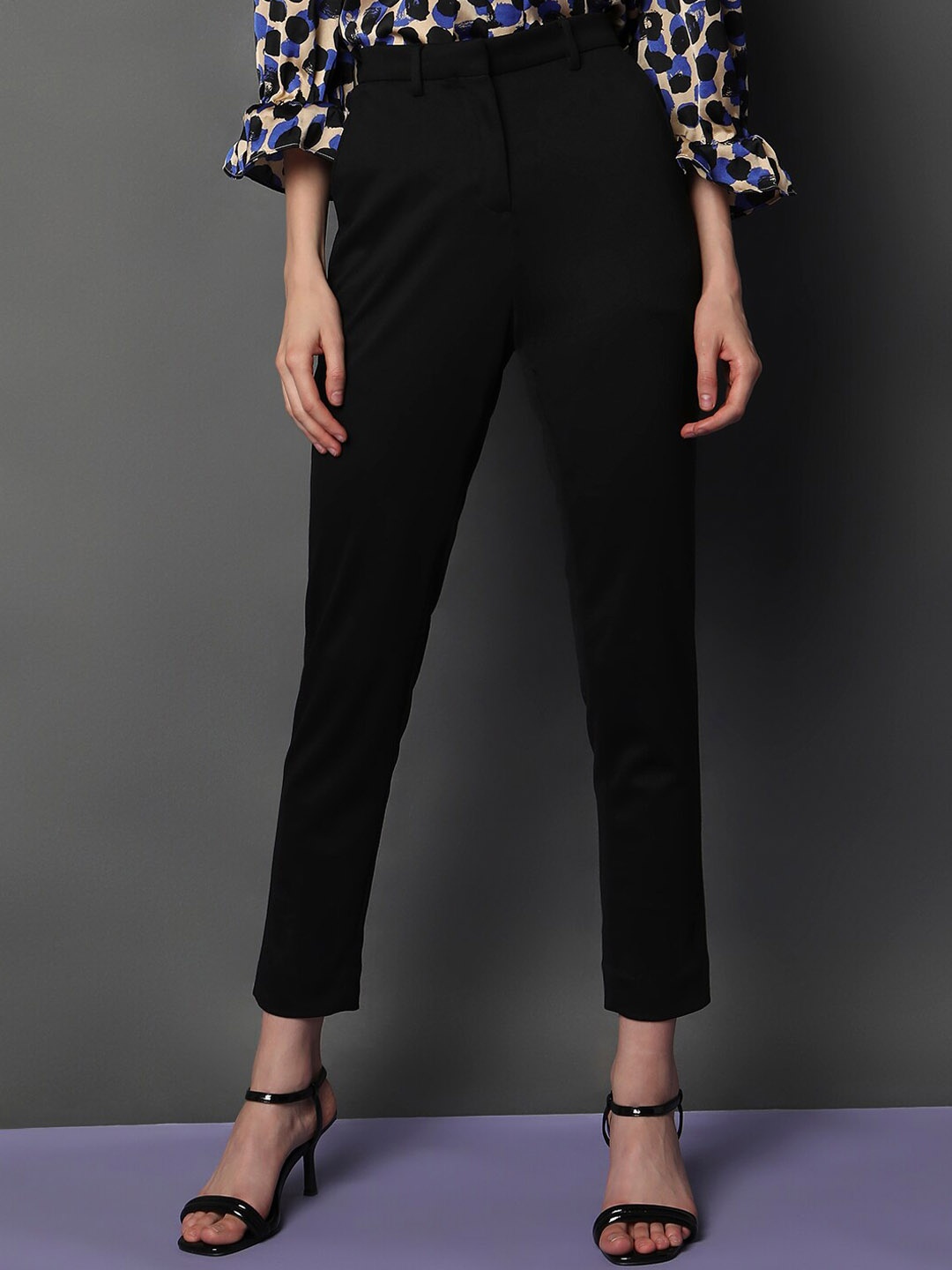 

Vero Moda Women Black Skinny Fit High-Rise Cigarette Trousers