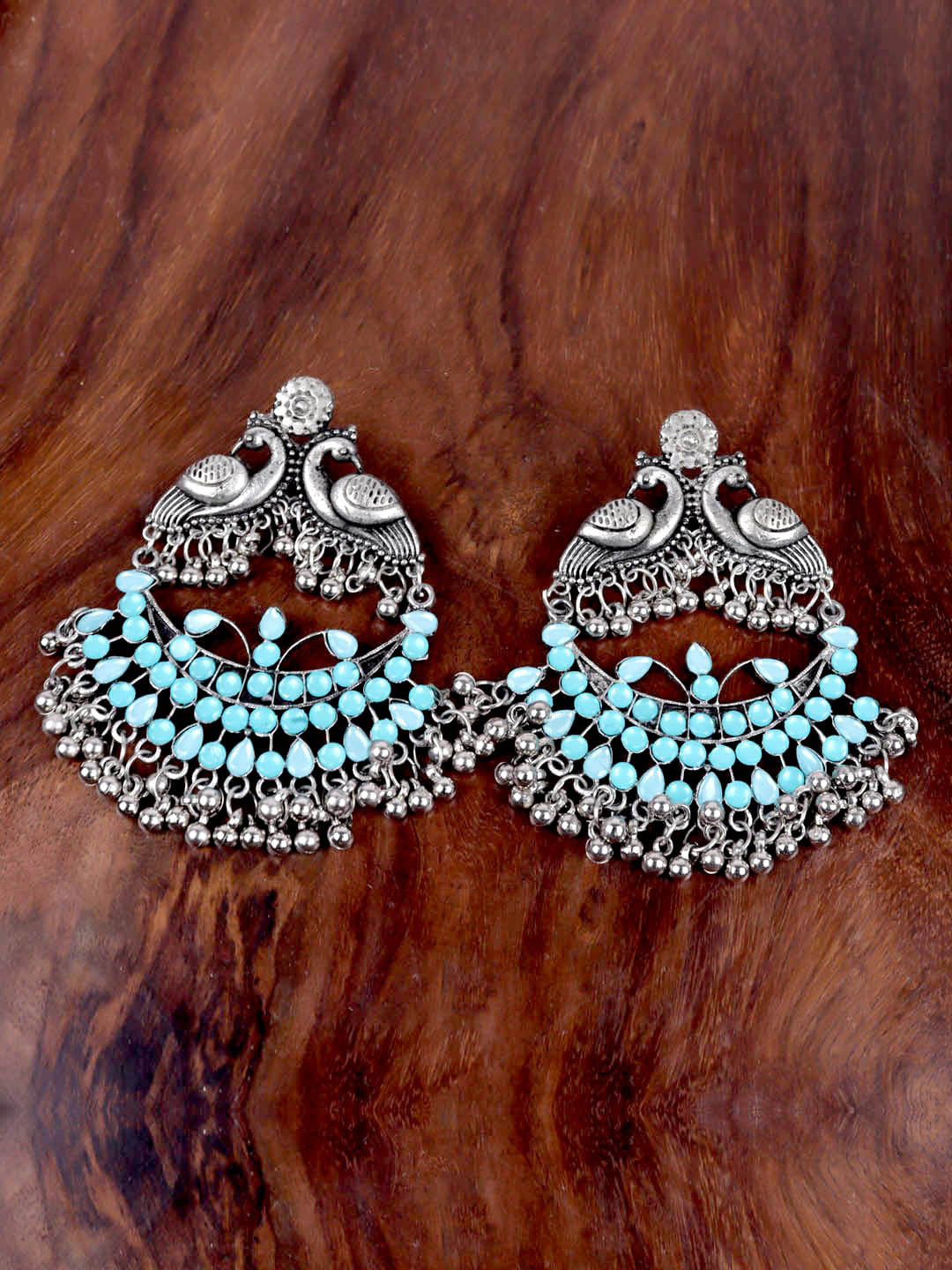

Krelin Silver-Plated Crescent Shaped Chandbalis Earrings