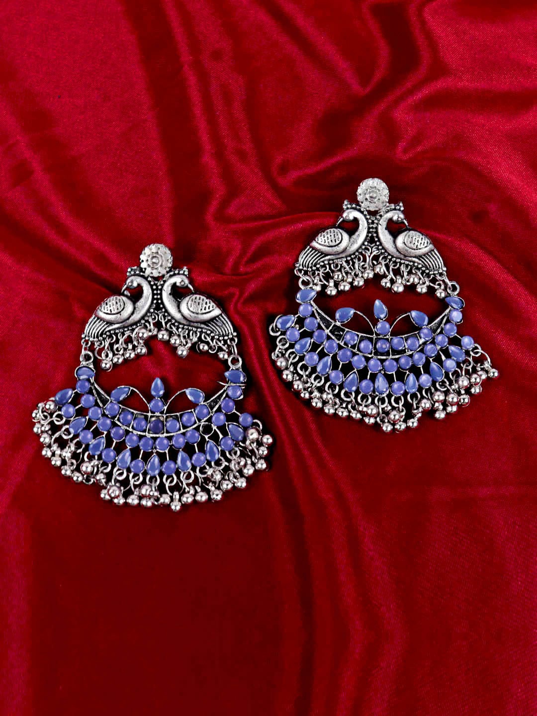 

Krelin Ethnic Traditional Classic Chandbalis Earrings, Navy blue