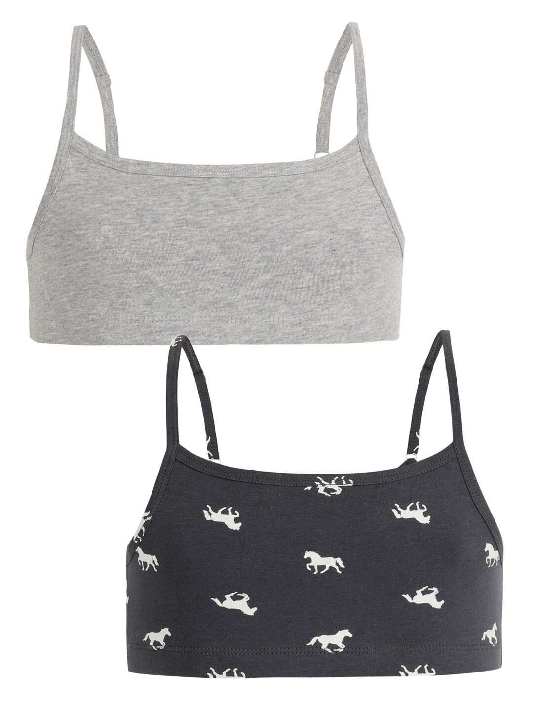 

Charm n Cherish Girls Pack of 2 Beginners Bra - Full Coverage, Grey