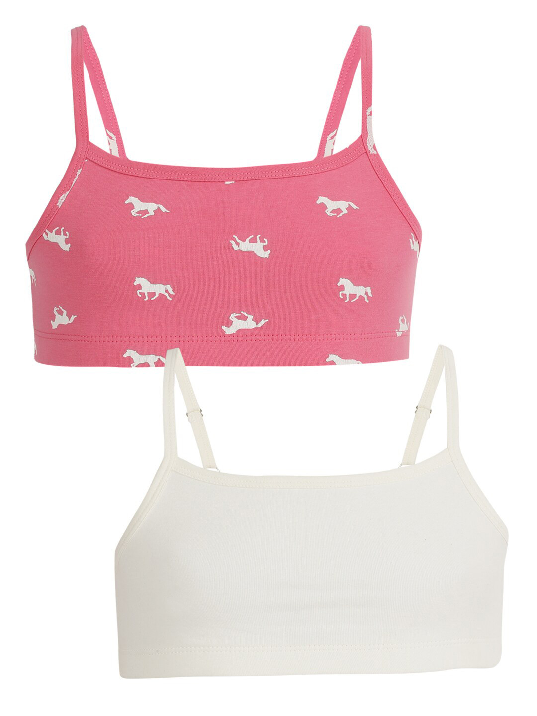 

Charm n Cherish Girls Pack of 2 Beginners Bra - Full Coverage, Pink